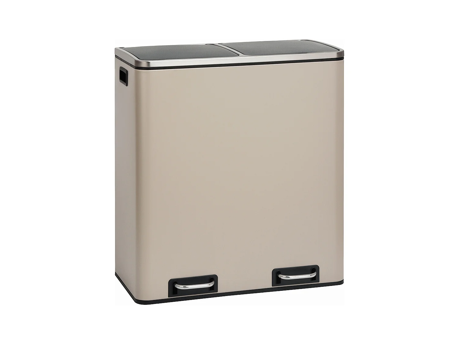 SVITA TM2X30 poubelle à pédale 60 litres, système de séparation et d'organisation de cuisine, taupe
