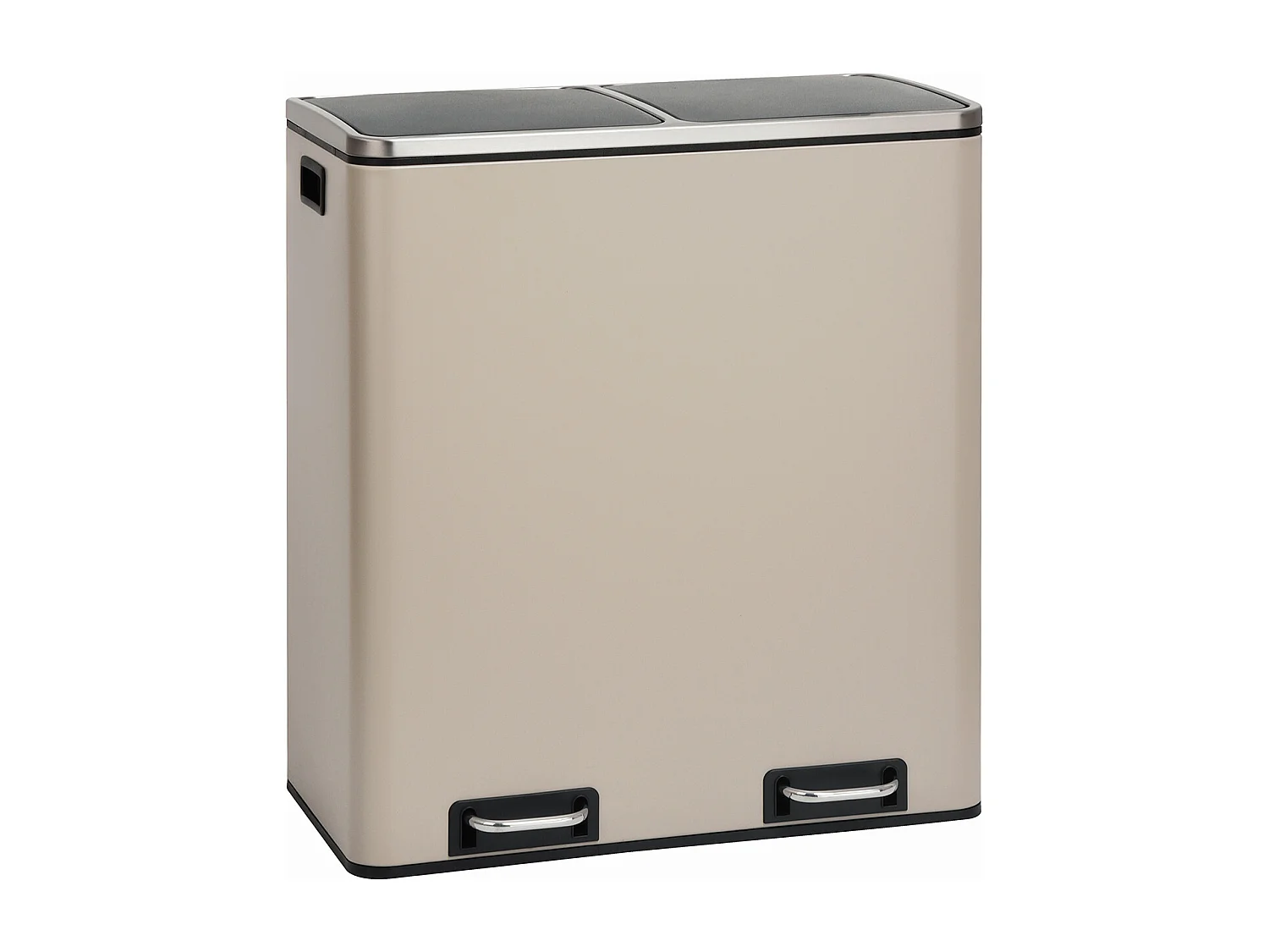 SVITA TM2X30 poubelle à pédale 60 litres, système de séparation et d'organisation de cuisine, taupe