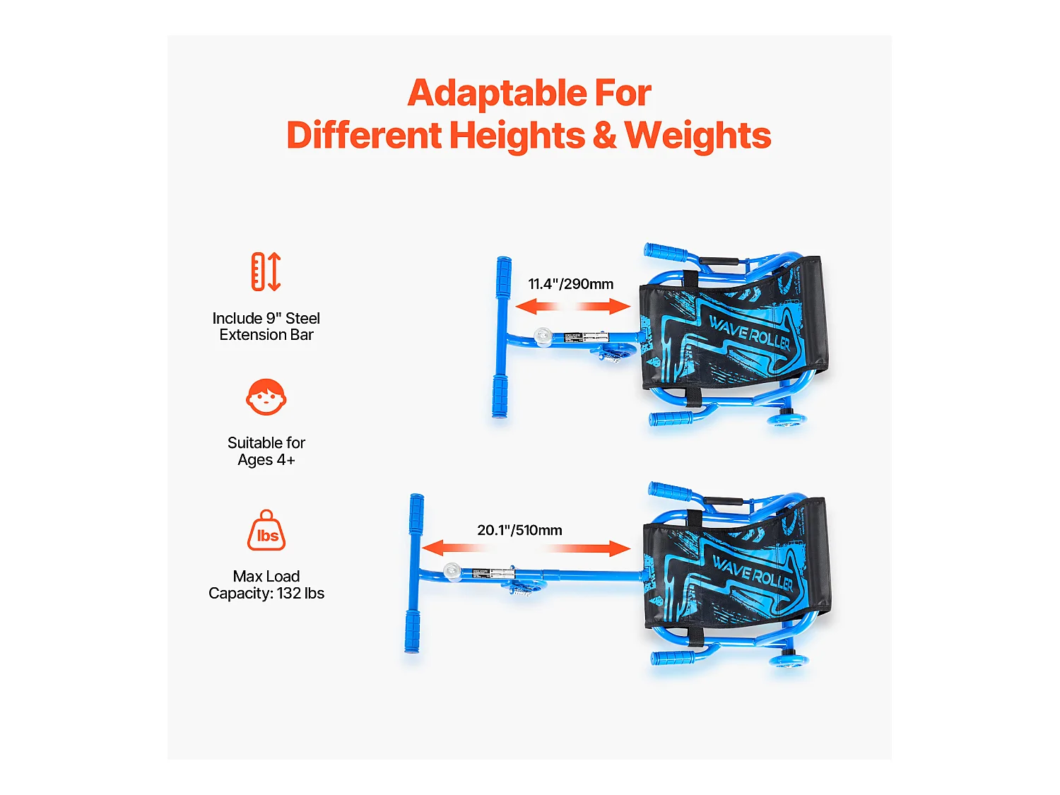 Patins SucceBuy, Patins para Andar, Capacidade de 60 kg, para Crianças a Partir de 4 Anos, Azul