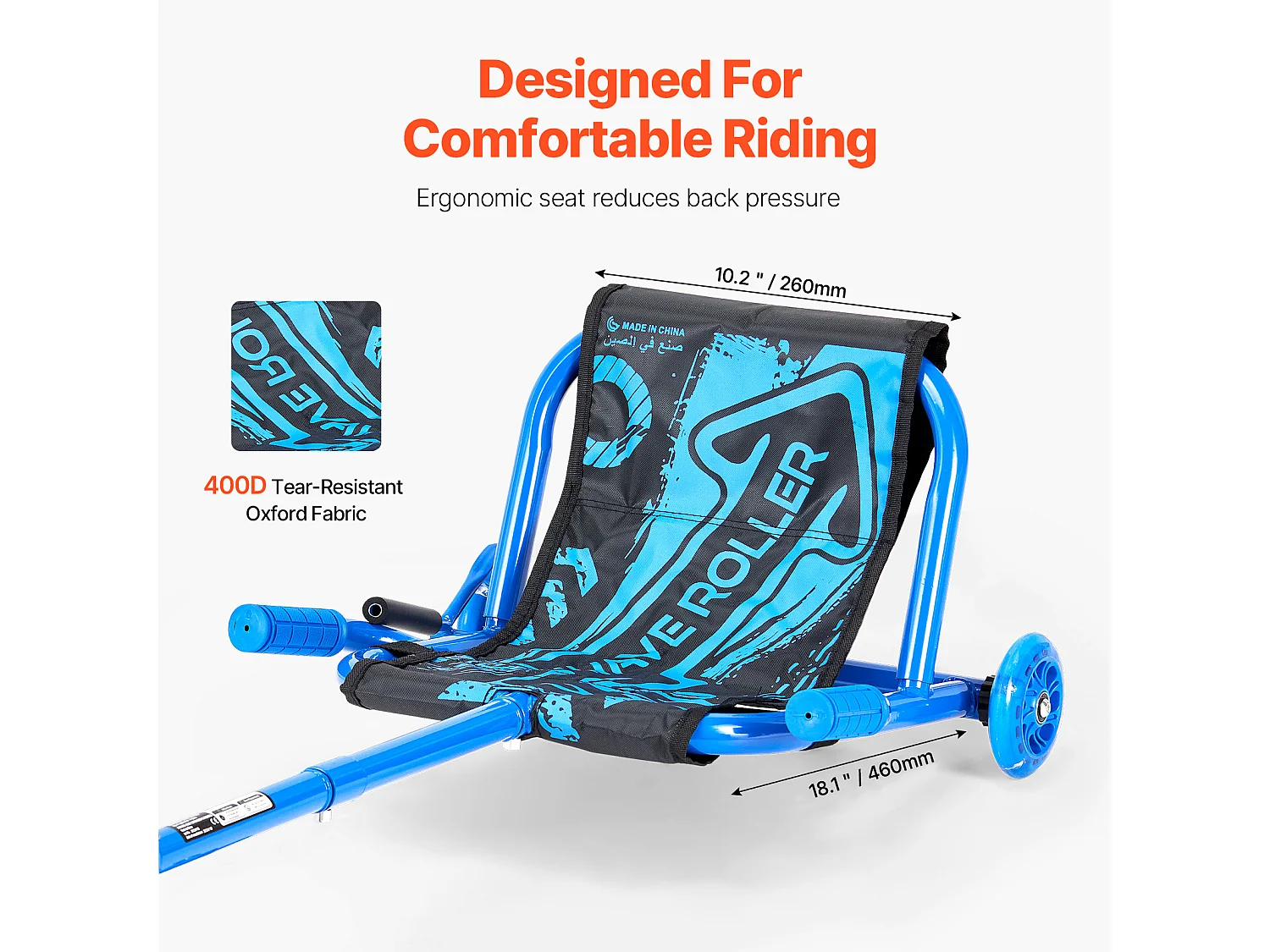 Scooter SucceBuy, Oprijscooter, Capaciteit van 60 kg, voor Kinderen van 4 Jaar en Ouder, Zigzagbeweging voor Binnen en Buiten, Blauw