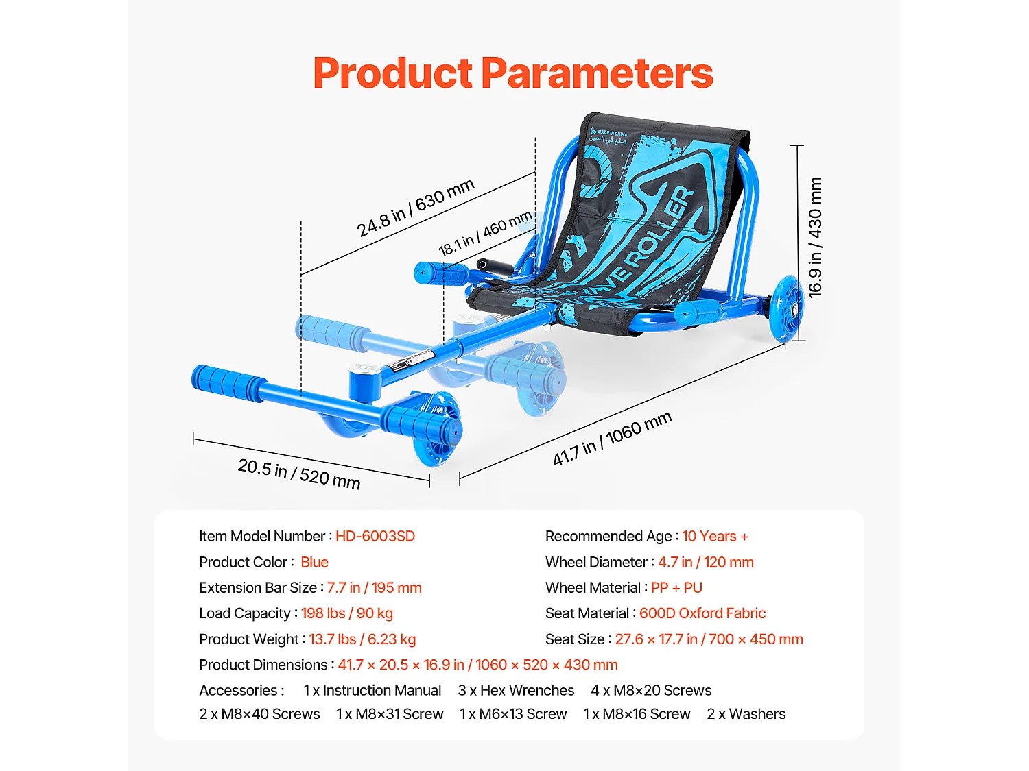 Trottinette SucceBuy, Trottinette à Enfourcher, Capacité de 90 kg, pour les 10 Ans et Plus, Alimentation en Zigzag, pour l'Intérieur et l'Extérieur, Bleu