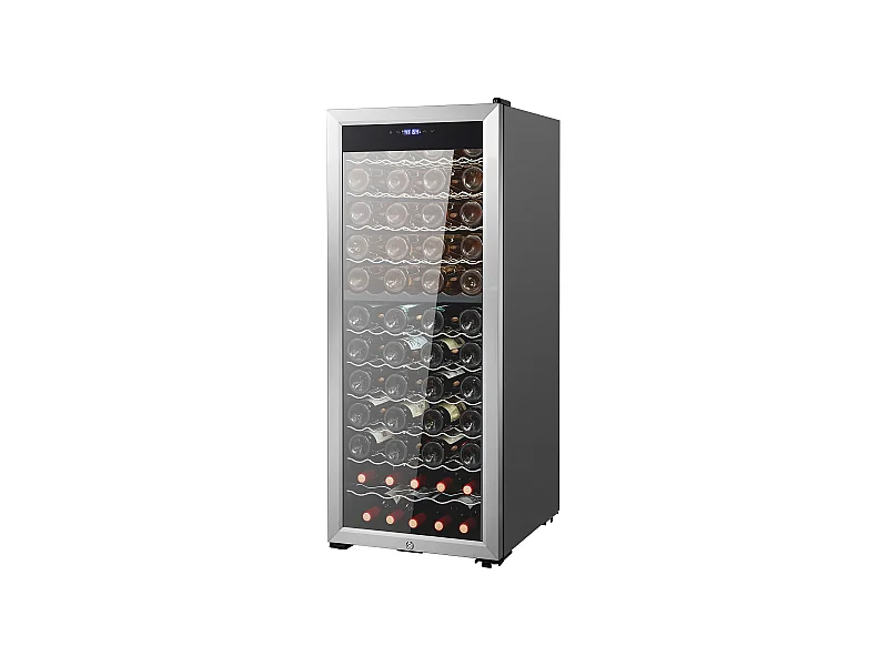 Cave à Vin SucceBuy Refroidisseur à Vin Double Zone 80 Bouteilles, Réfrigérateur Autoportant avec Lumière LED et Serrure