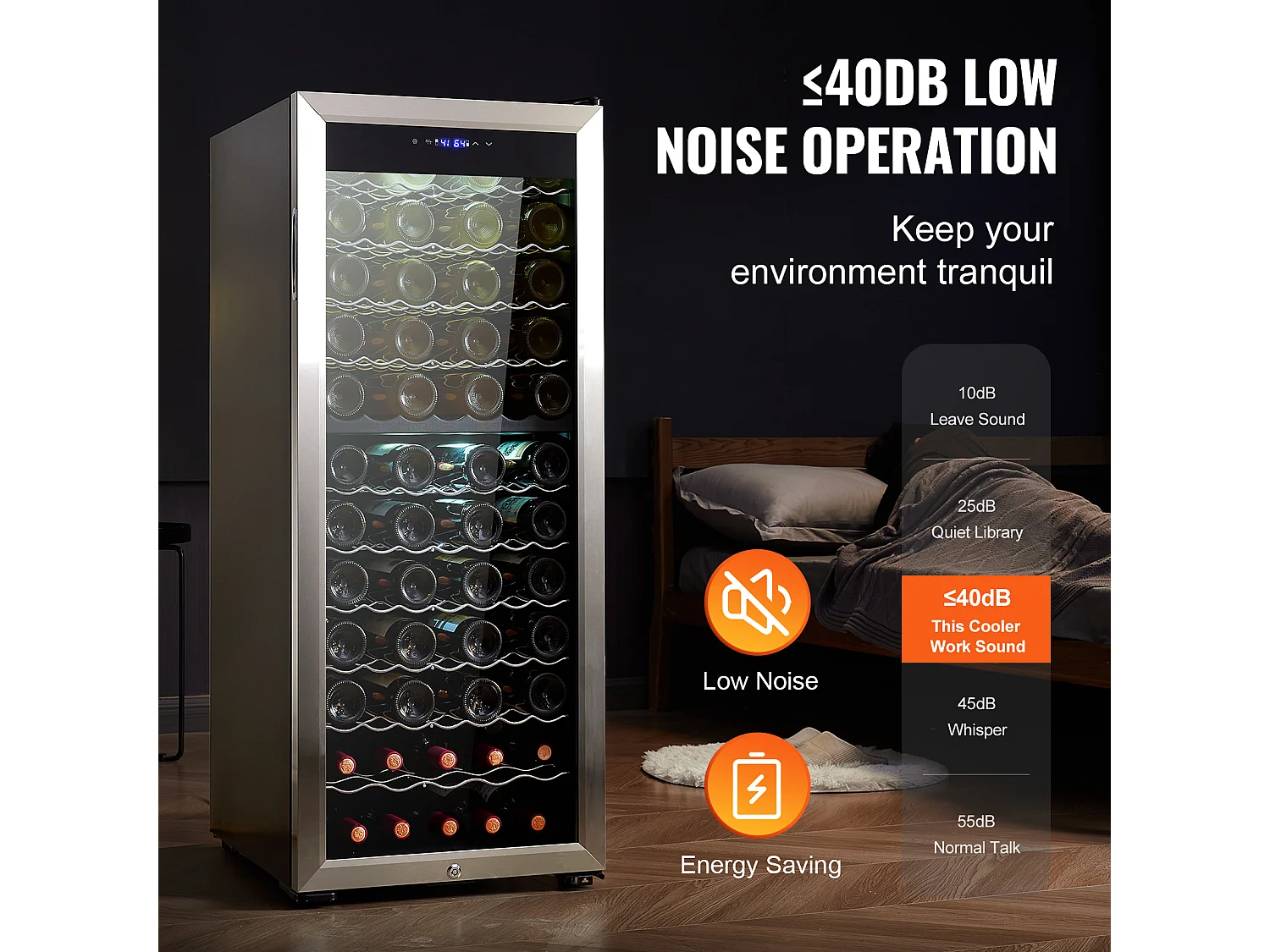 Cave à Vin SucceBuy Refroidisseur à Vin Double Zone 80 Bouteilles, Réfrigérateur Autoportant avec Lumière LED et Serrure