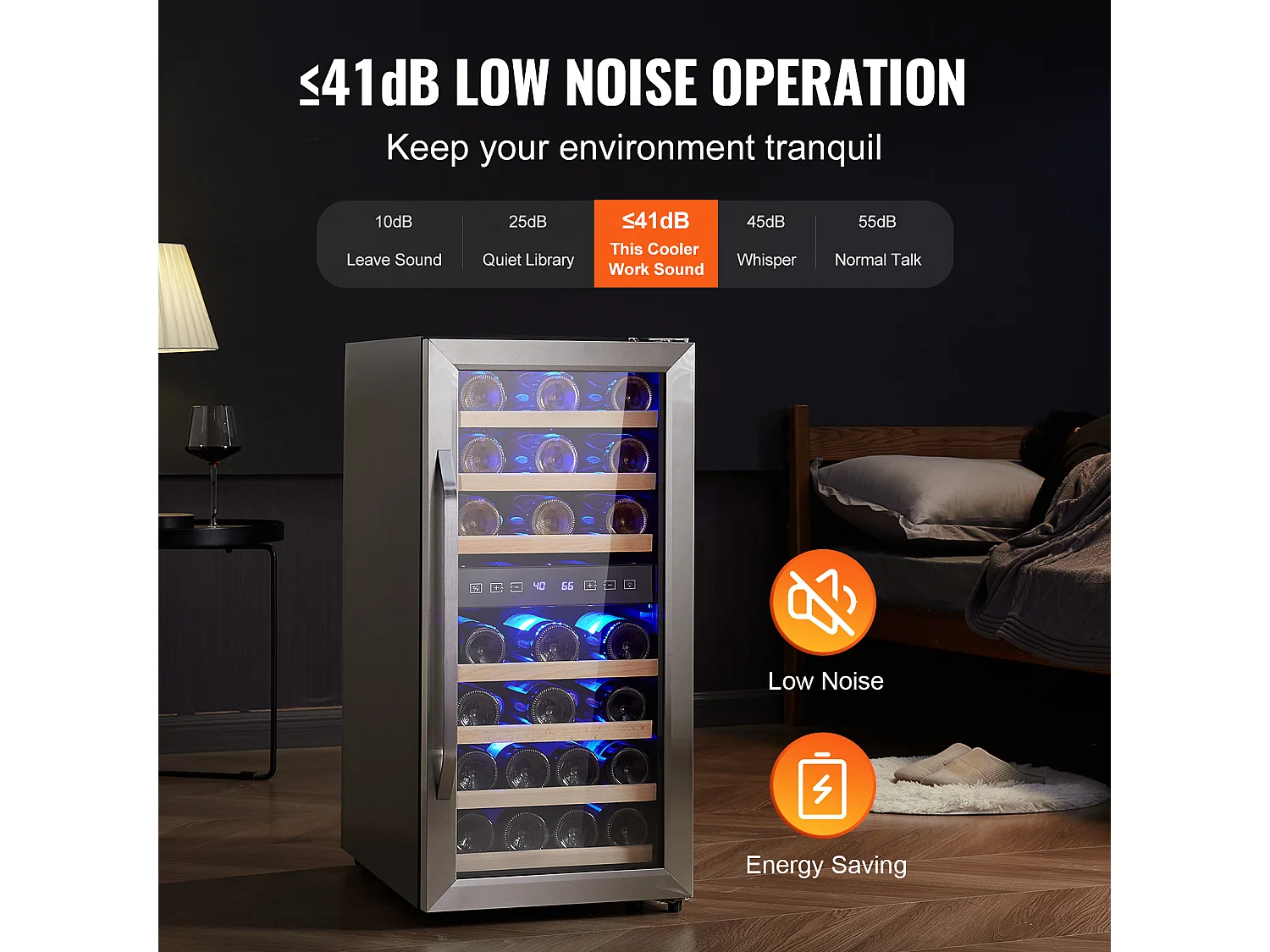 Cave à Vin SucceBuy Refroidisseur à Vin de 33 Bouteilles Réfrigérateur Autoportant Double Zone avec Lumière LED