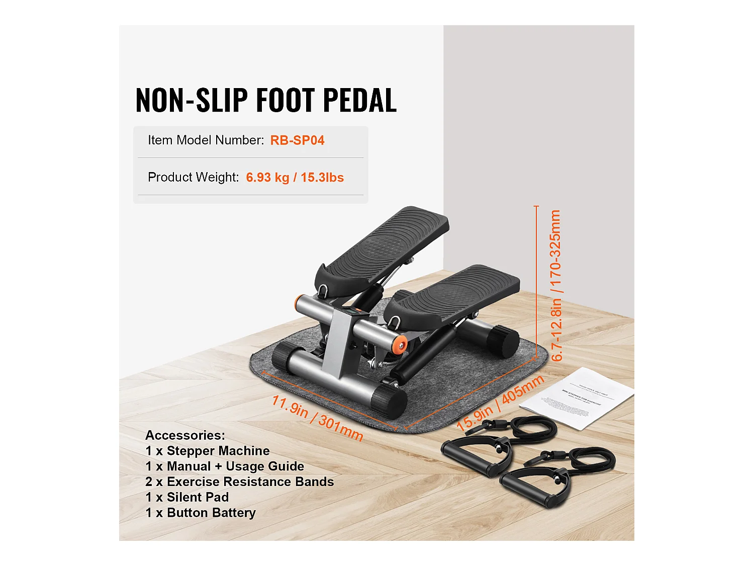 Stair Stepper SucceBuy, Marchepied d'Escalier avec Bandes de Résistance, Mini-pas à pas pour Exercices à Domicile, Capacité de 150 kg