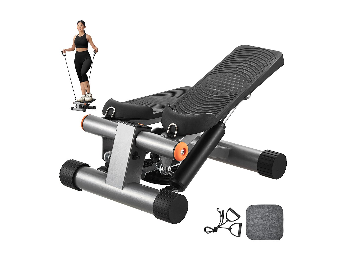 Mini stepper d'escalier pliable avec écran LCD, machine à grimper verticalement pour entraînement complet du corps, guidon réglable, équipement de gym à domicile, stepper compact, capacité de charge