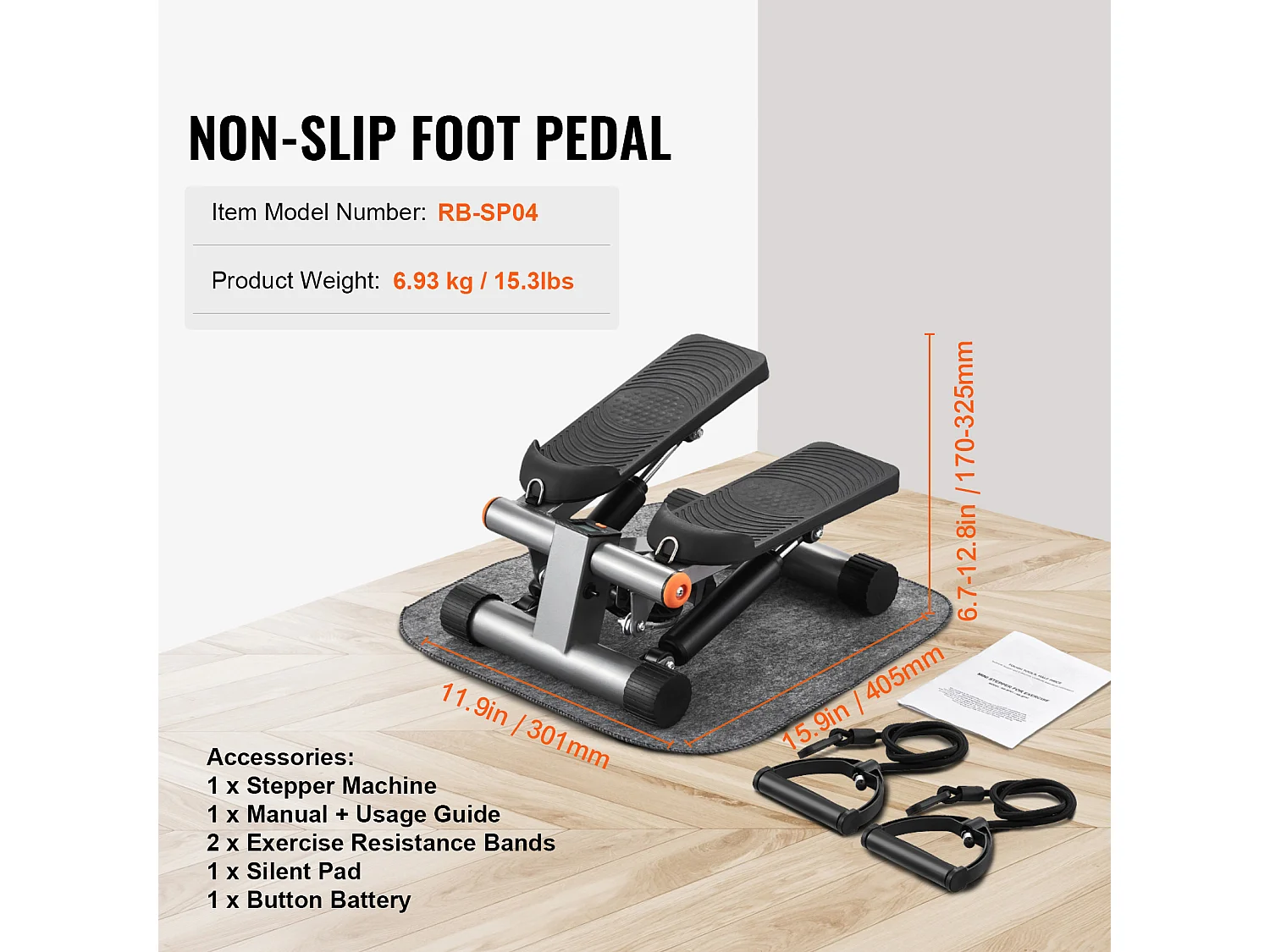 Stair Stepper SucceBuy, Marchepied d'Escalier avec Bandes de Résistance, Mini-pas à pas pour Exercices à Domicile, Capacité de 150 kg