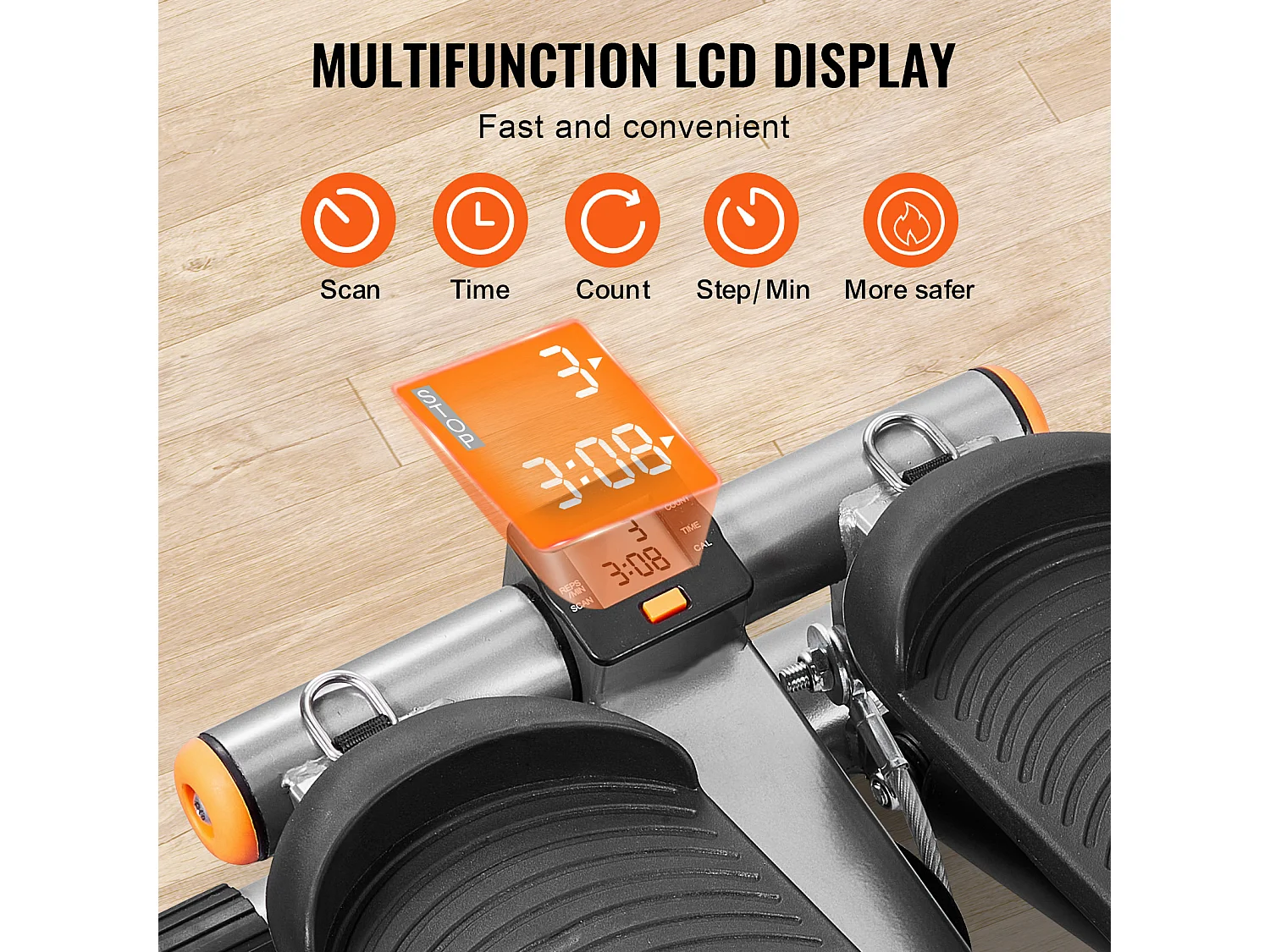 Stair Stepper SucceBuy, Marchepied d'Escalier avec Bandes de Résistance, Mini-pas à pas pour Exercices à Domicile, Capacité de 150 kg