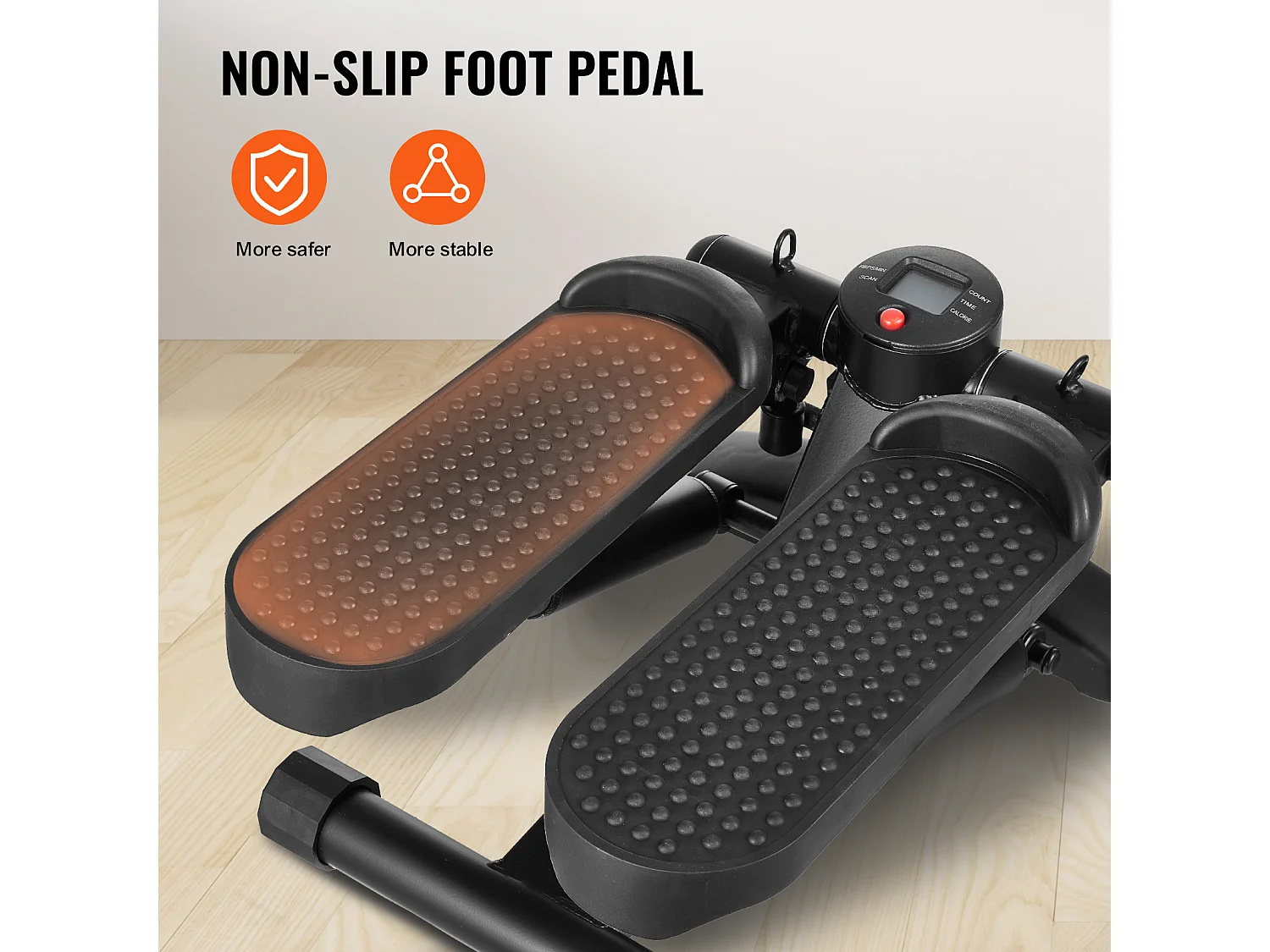 Stair Stepper SucceBuy, Mini Stepper d'Exercice pour la Maison, Équipement de Fitness Hydraulique avec Bandes de Résistance, Capacité de 150 kg, Noir