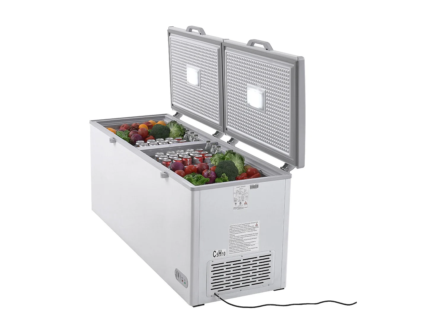 Congélateur Coffre SucceBuy de 561L avec 4 Paniers et Couvercles Doubles