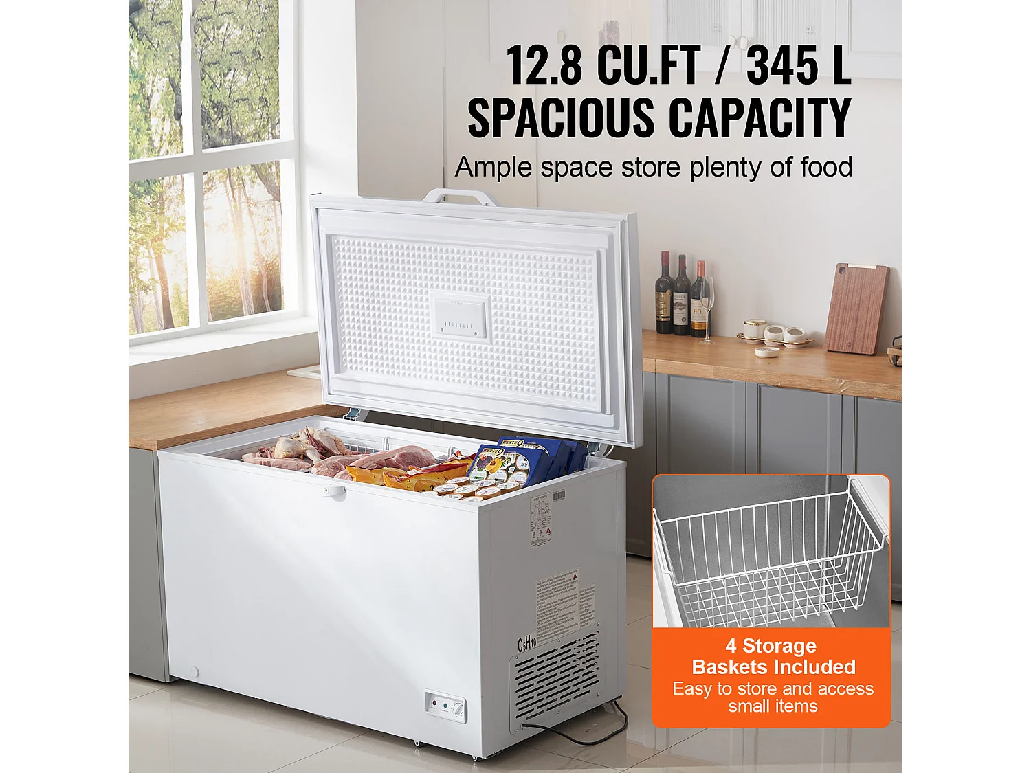 Congélateur Coffre SucceBuy de 345L avec 4 Paniers