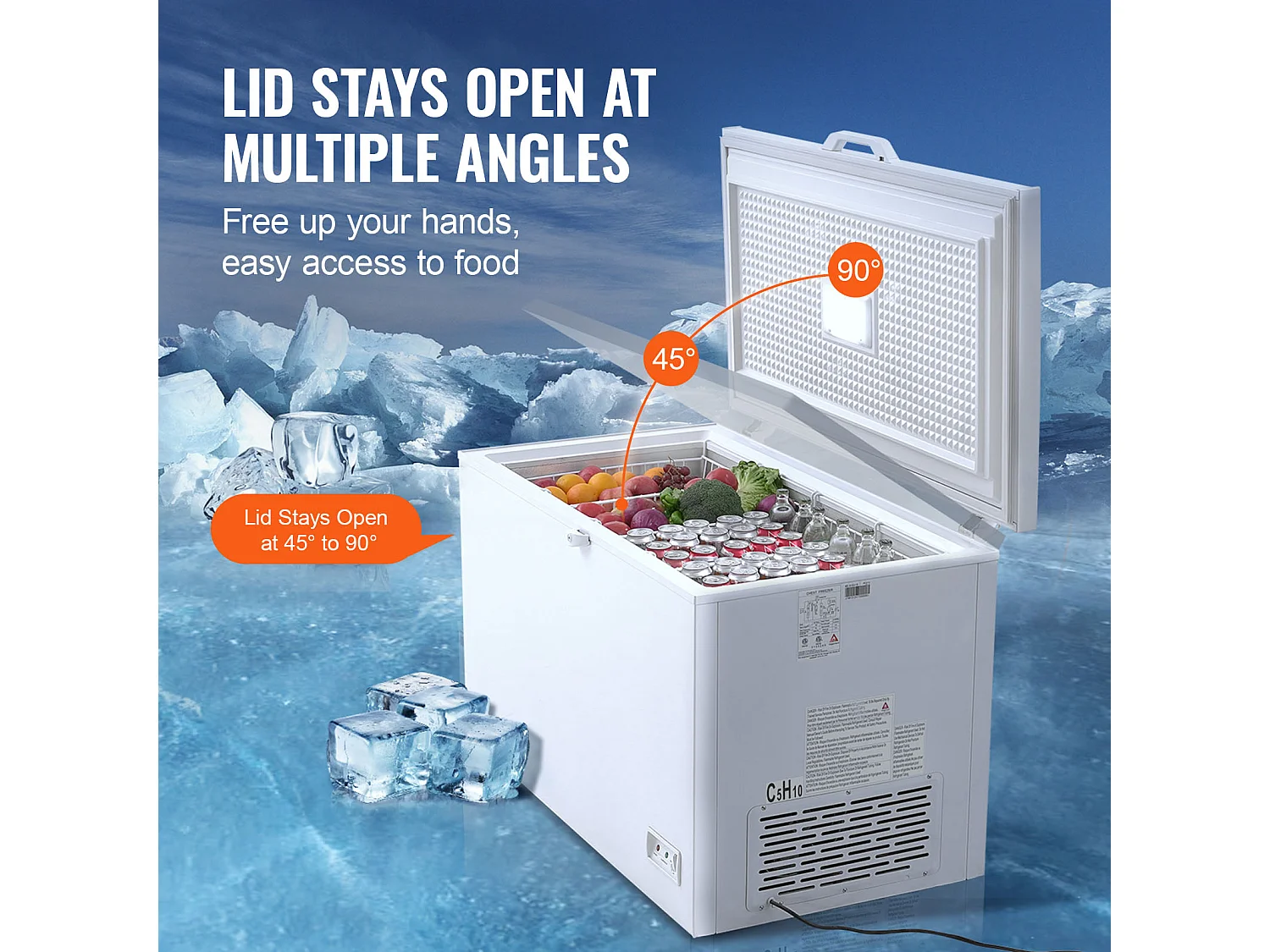 Congélateur Coffre SucceBuy de 345L avec 4 Paniers