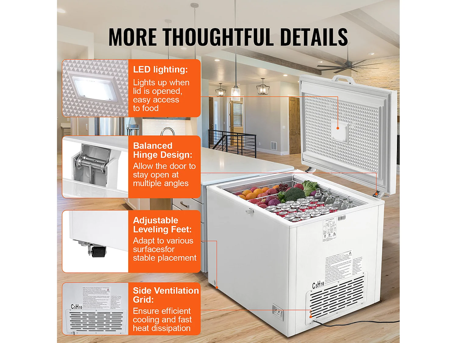 Congélateur Coffre SucceBuy de 345L avec 4 Paniers