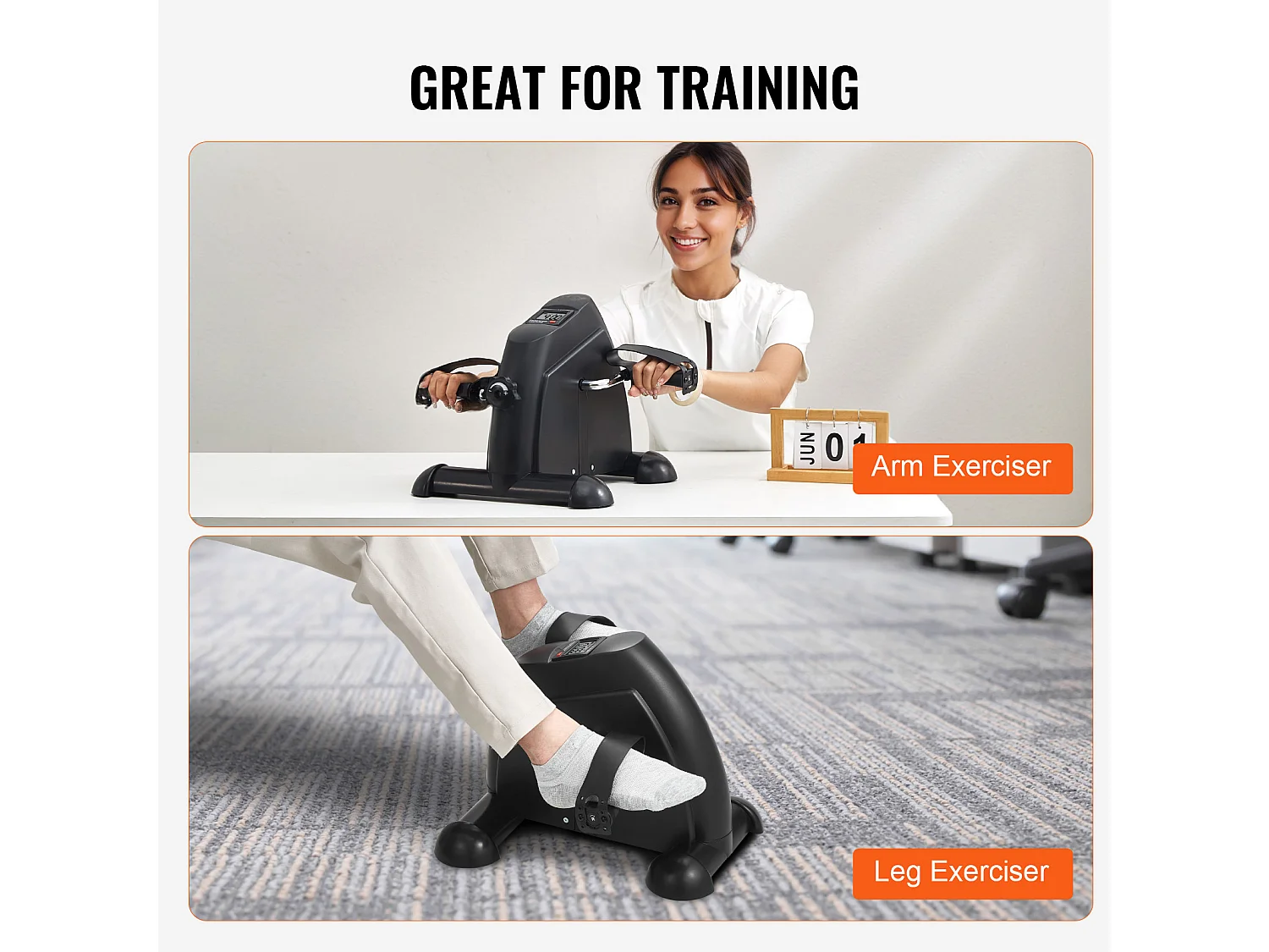 Stair Stepper SucceBuy, Oefeningspedaal onder het Bureau, Mini Oefeningspedaal voor Fiets onder het Bureau, Anti-rutschmat, Ideaal voor Thuisfitness