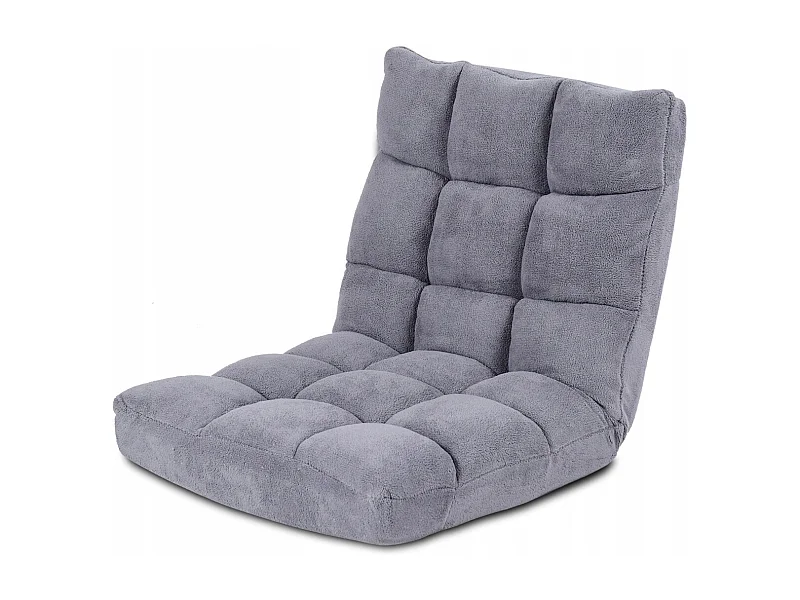 Sedia imbottita da pavimento regolabile in 14 posizioni 105x56x15cm Grigio