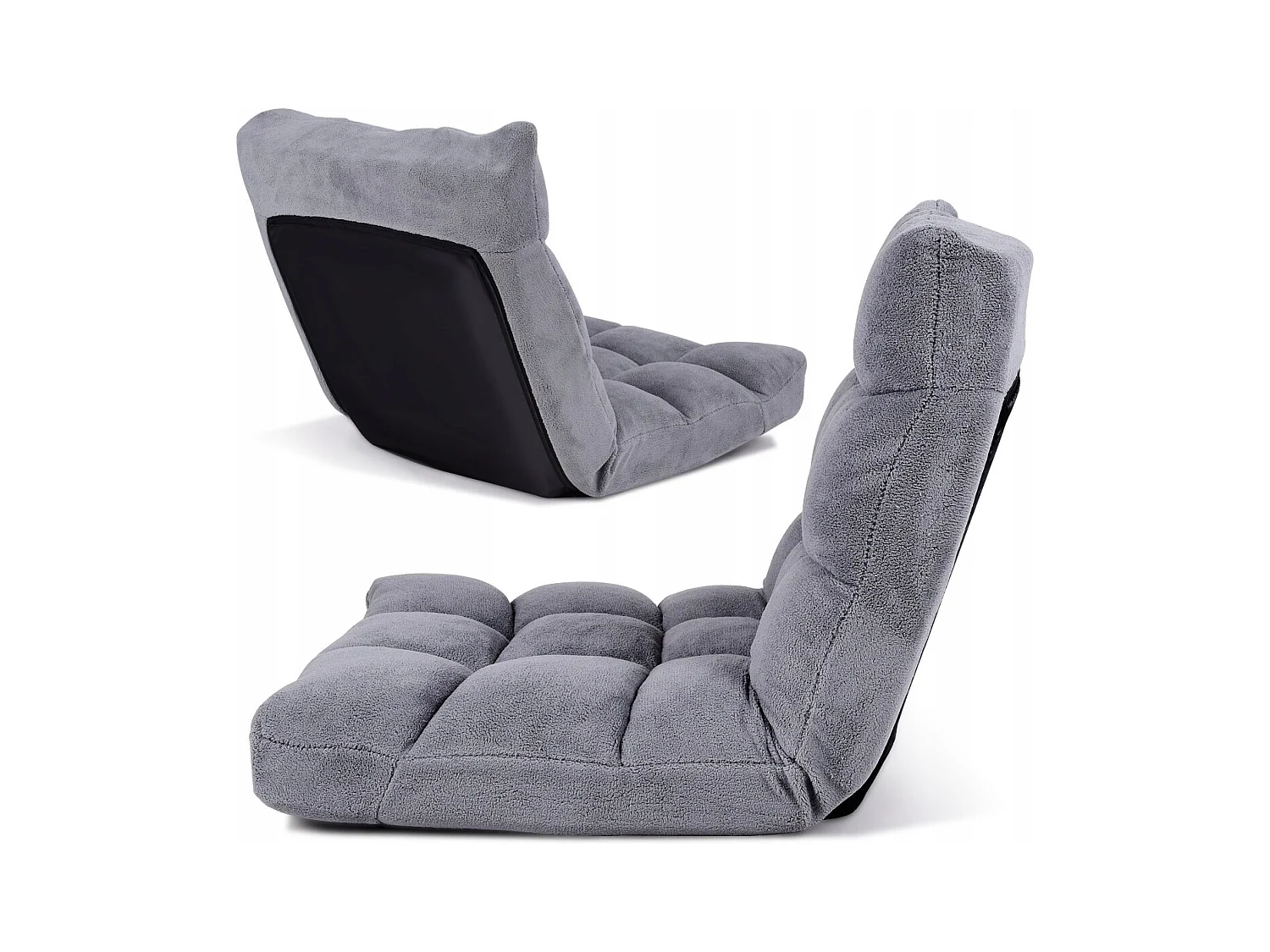 Bodenstuhl Faltbares Lazy Sofa Faul Tatami Bodenkissen Schwarz/Grau/Kaffeebraun-Grau