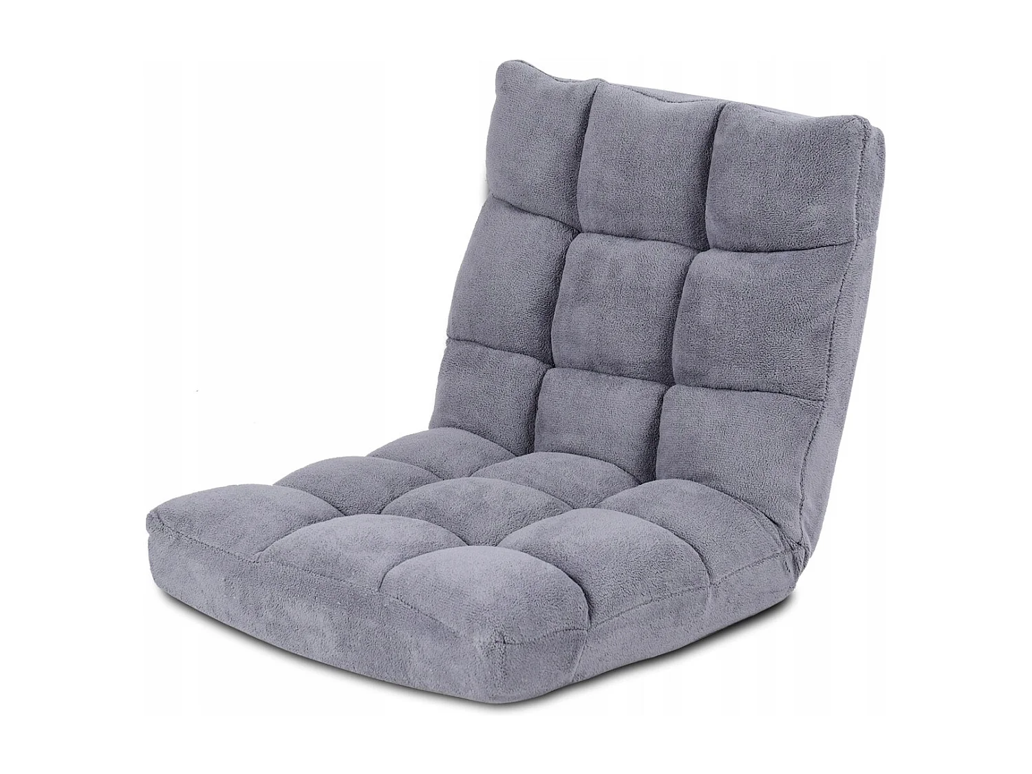 Sedia imbottita da pavimento regolabile in 14 posizioni 105x56x15cm Grigio