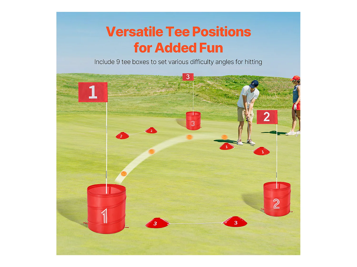 Jeu de Golf SucceBuy Backyard, Ensemble de Seaux Portables à 9 Trous pour Enfants et Adultes