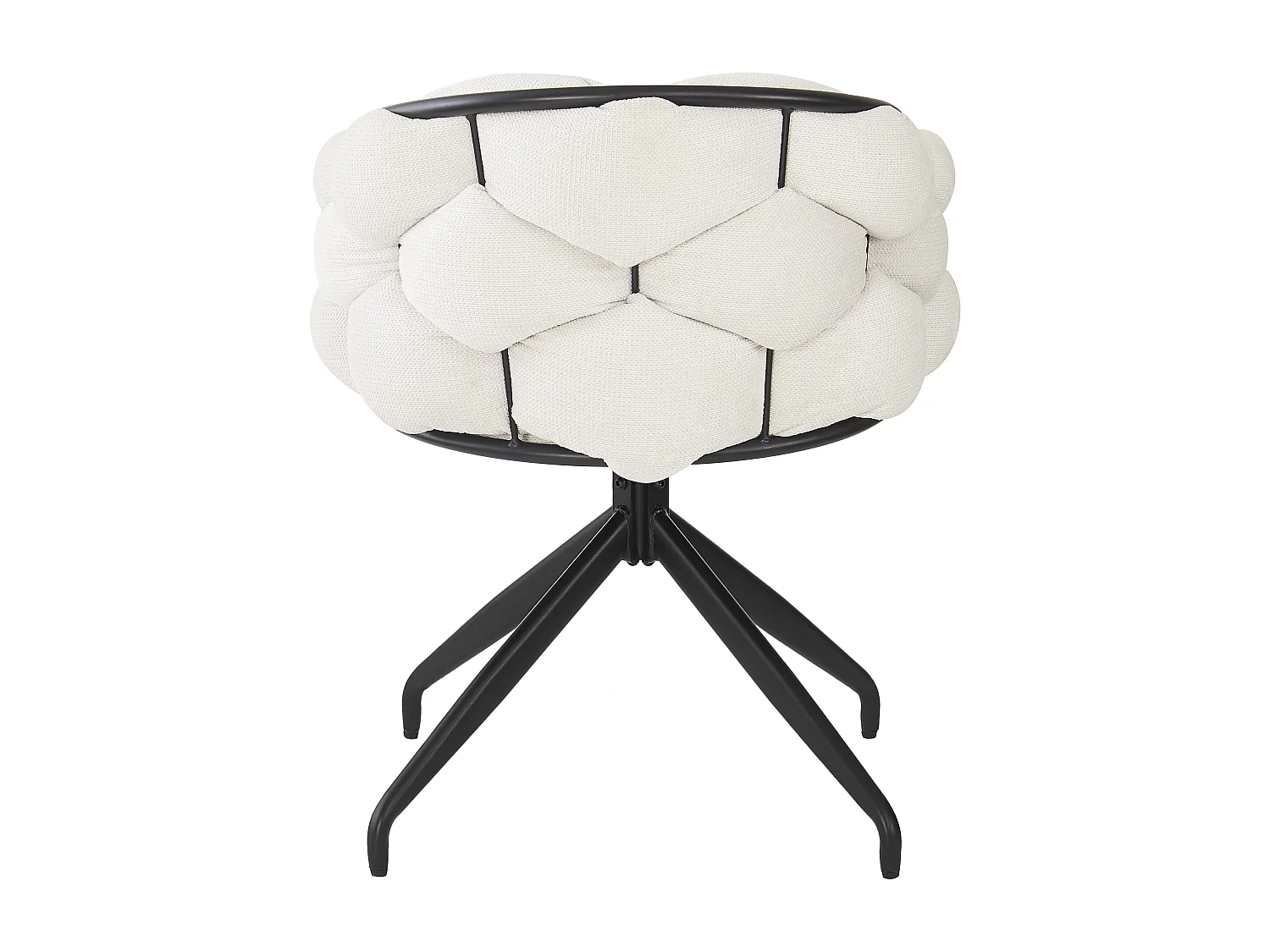 Lot de 2 chaises pivotantes en velours beige avec cadre en métal noir