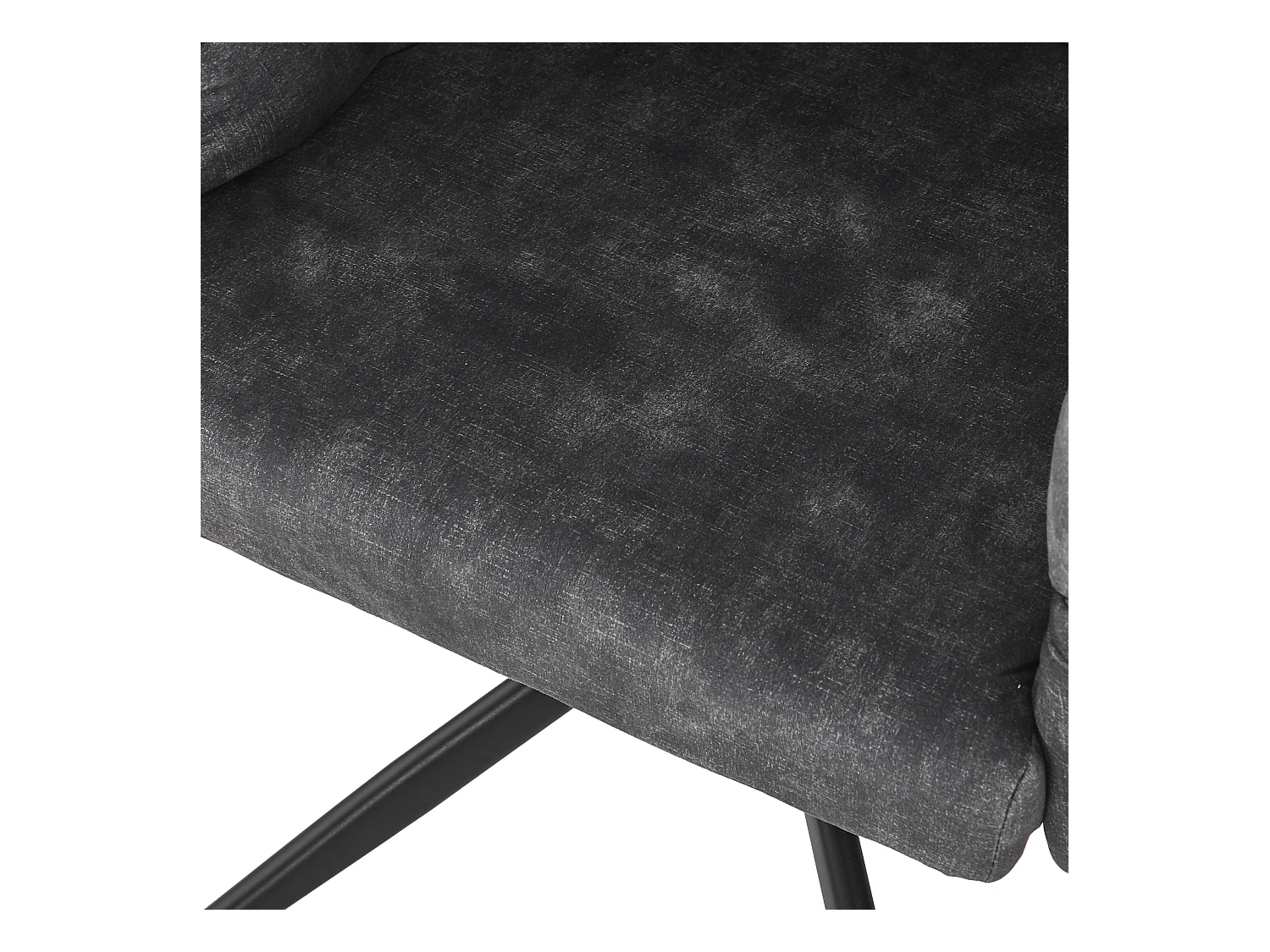 Lot de 2 chaises pivotantes en velours gris avec cadre en métal noir