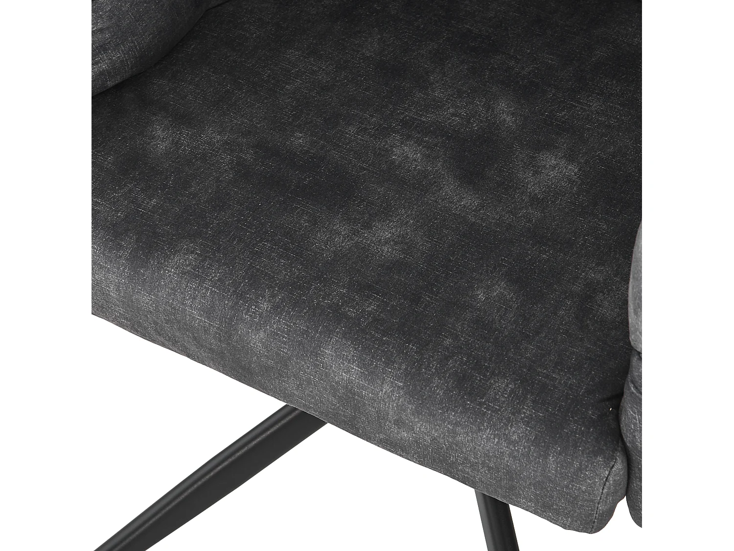 Lot de 2 chaises pivotantes en velours gris avec cadre en métal noir