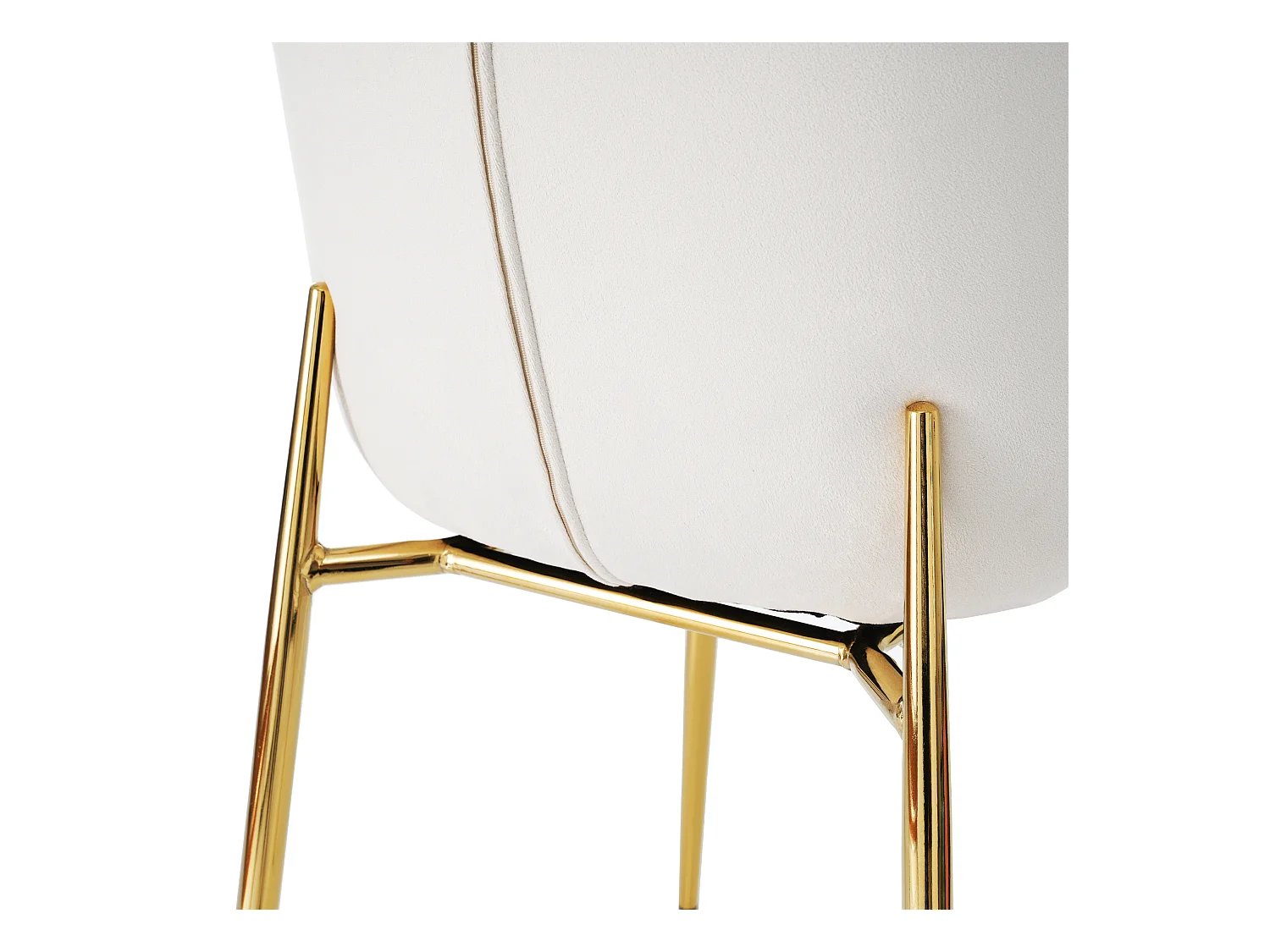 Lot de 2 chaises en velours beige avec pieds en métal doré