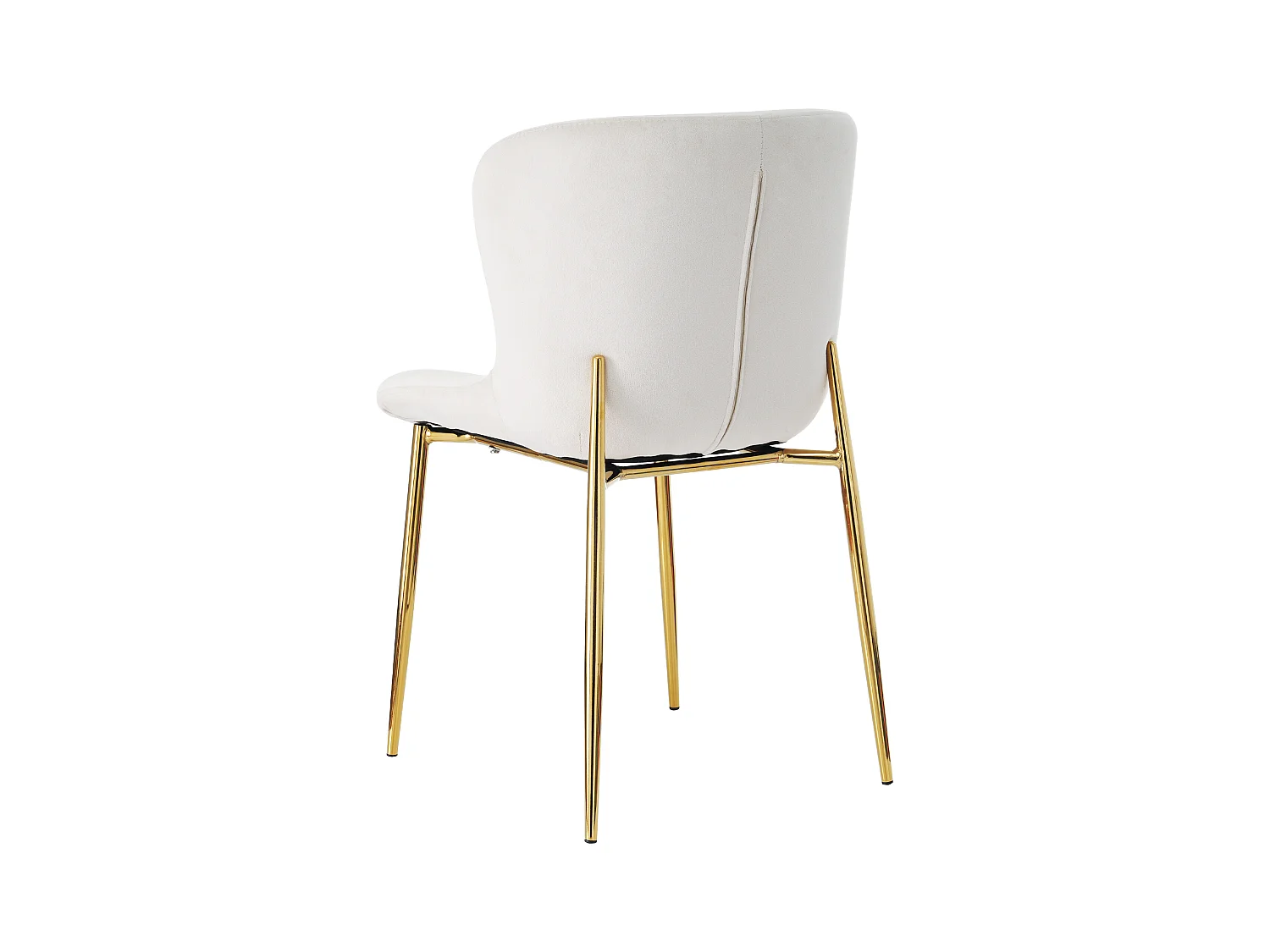 Lot de 2 chaises en velours beige avec pieds en métal doré