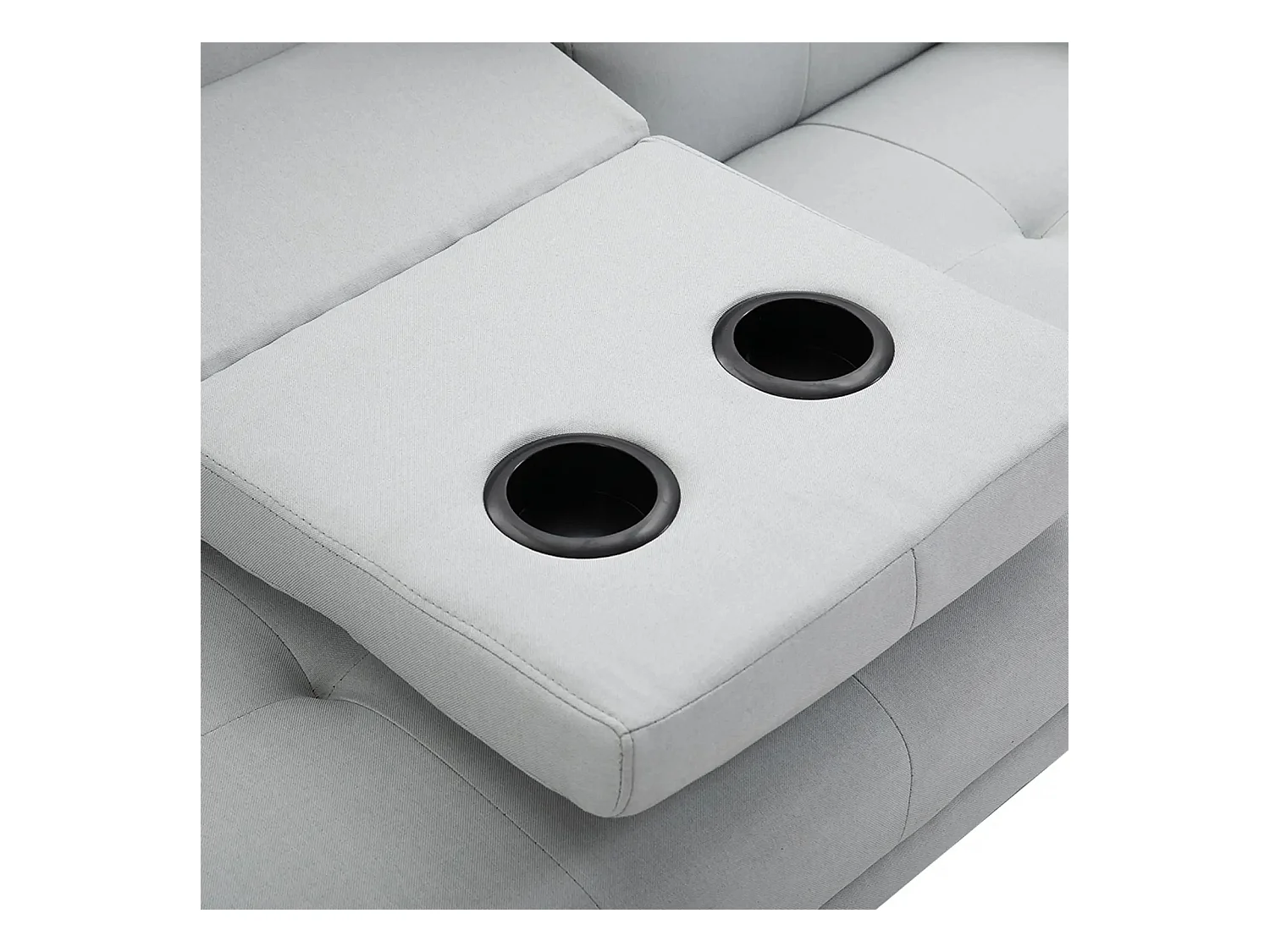 Sofá cama recto de 3 plazas, 3 posiciones clic-clac, gris claro - 181x77x78cm