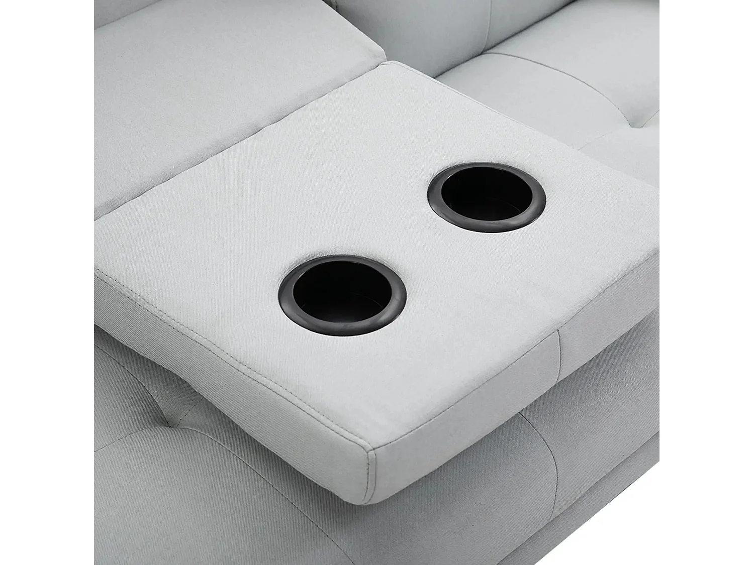 Canapé droit 3 places convertible Clic-clac à 3 positions, gris clair - 181x77x78cm