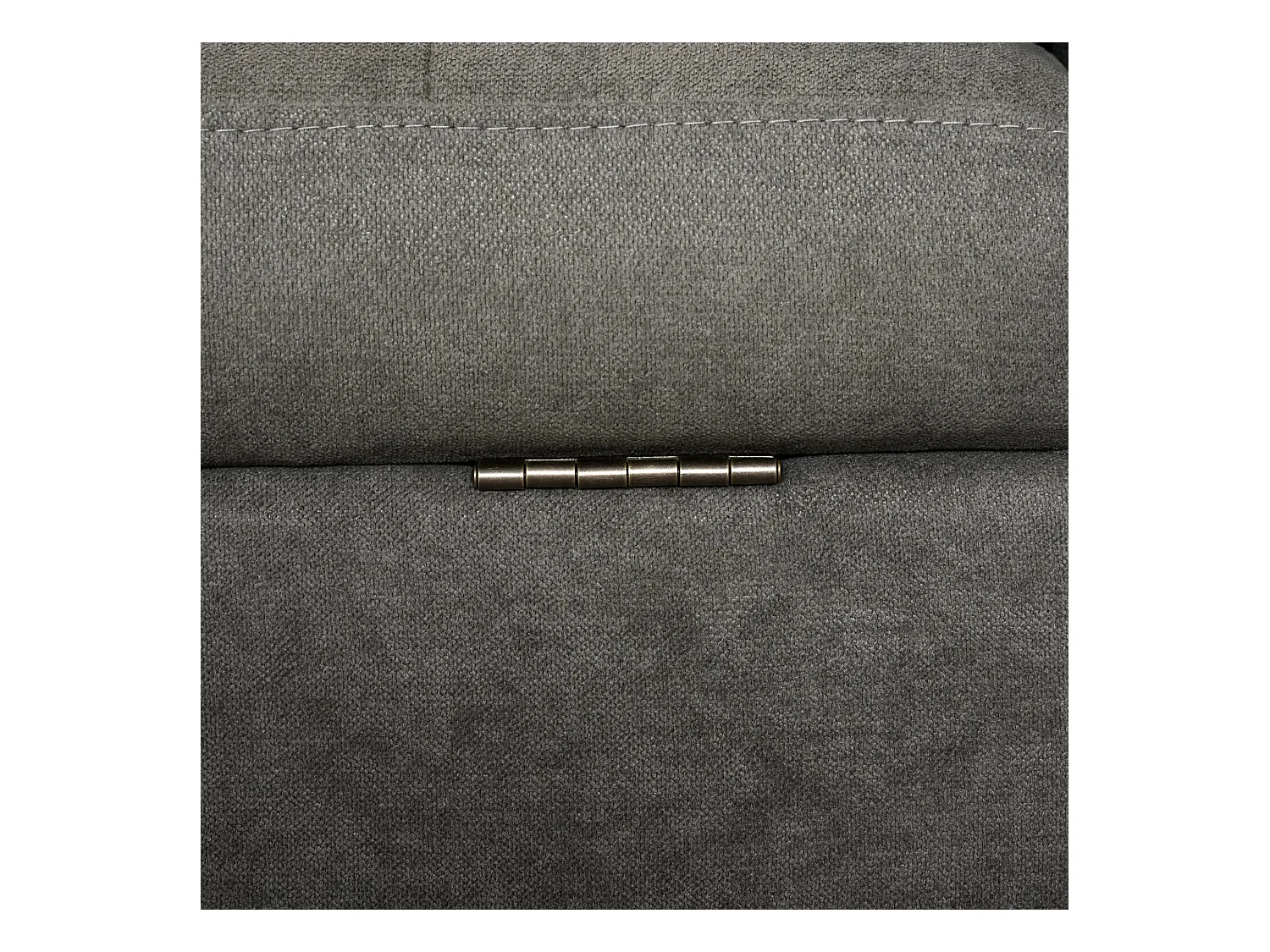 Canapé droit 3 places gris avec coffre intégré et coussins amovibles - 166.5x62x82cm