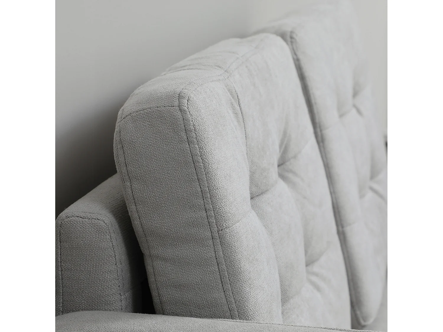 Sofá reto de 2 lugares em veludo cinza com armazenamento integrado - 117x62x78cm