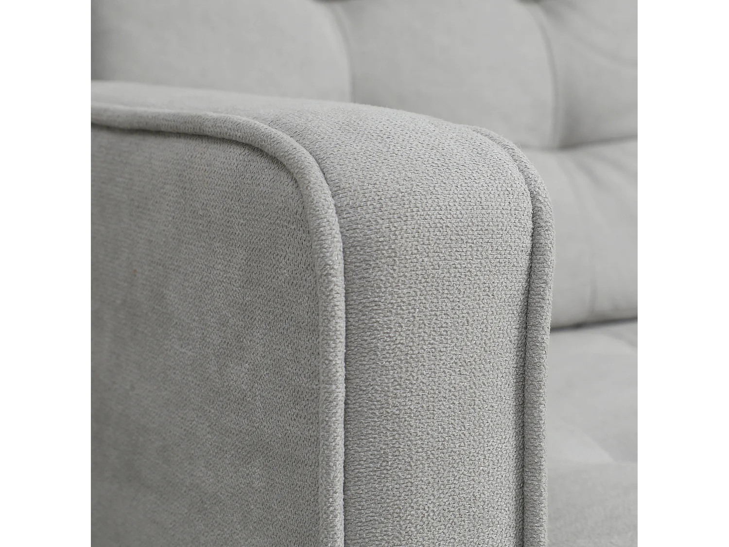 Sofá reto de 2 lugares em veludo cinza com armazenamento integrado - 117x62x78cm