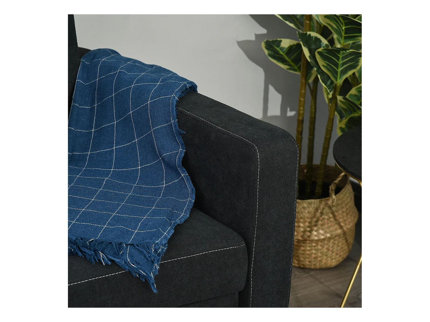 2-zits rechte slaapbank met 3-positie klik-klak rugleuning en schuifzitting, in zwart fluweel - 155x90x88,5cm