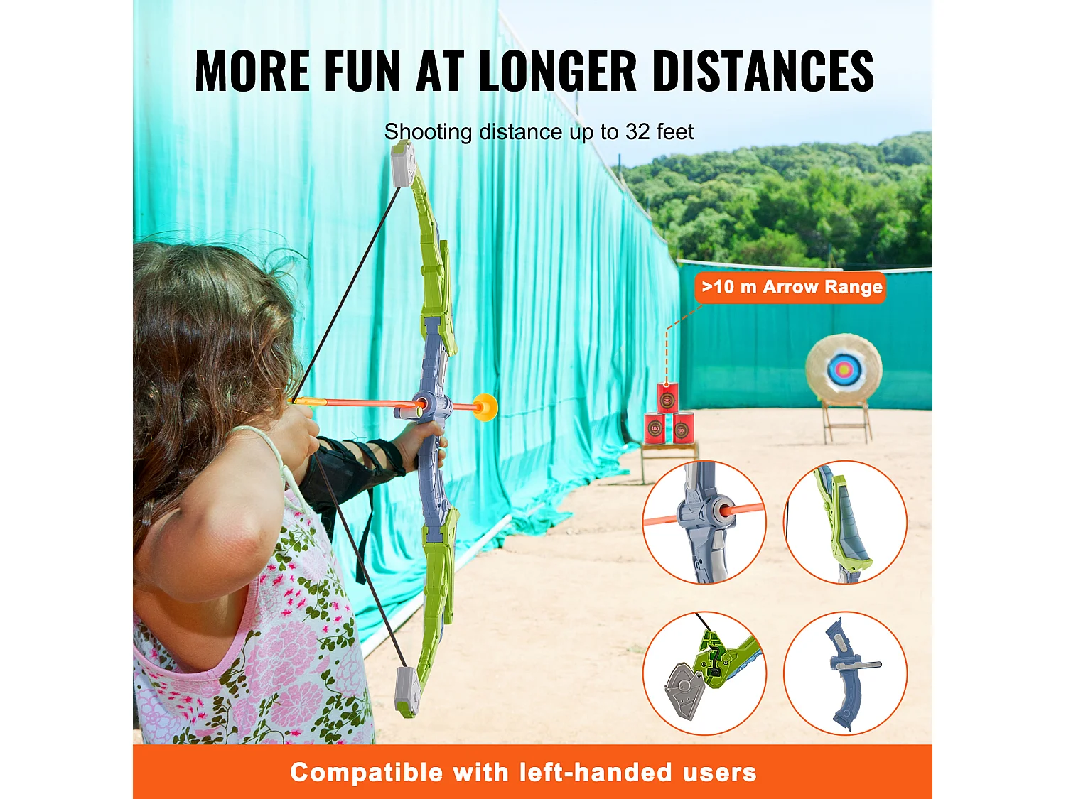 Conjunto de Arco y Flechas para Niños SucceBuy, Kit de Tiro con Arco Exterior con Iluminación LED Lote de 2 20 Flechas