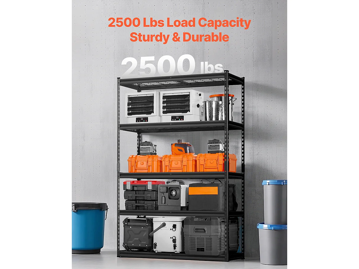 Estantes de Almacenamiento SucceBuy Resistentes y Ajustables de 5 Niveles, 1134 kg,  de Acero al Carbono SPCC, para Cocinas, Garajes