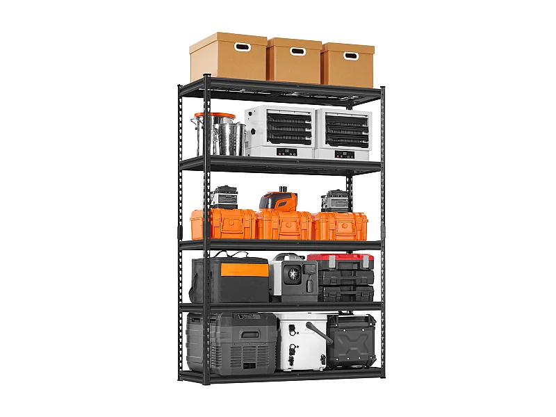 Sterke Verstelbare Opbergplanken SucceBuy met 5 Niveaus, 1134 kg,  van SPCC-Koolstofstaal, voor Keukens, Garages