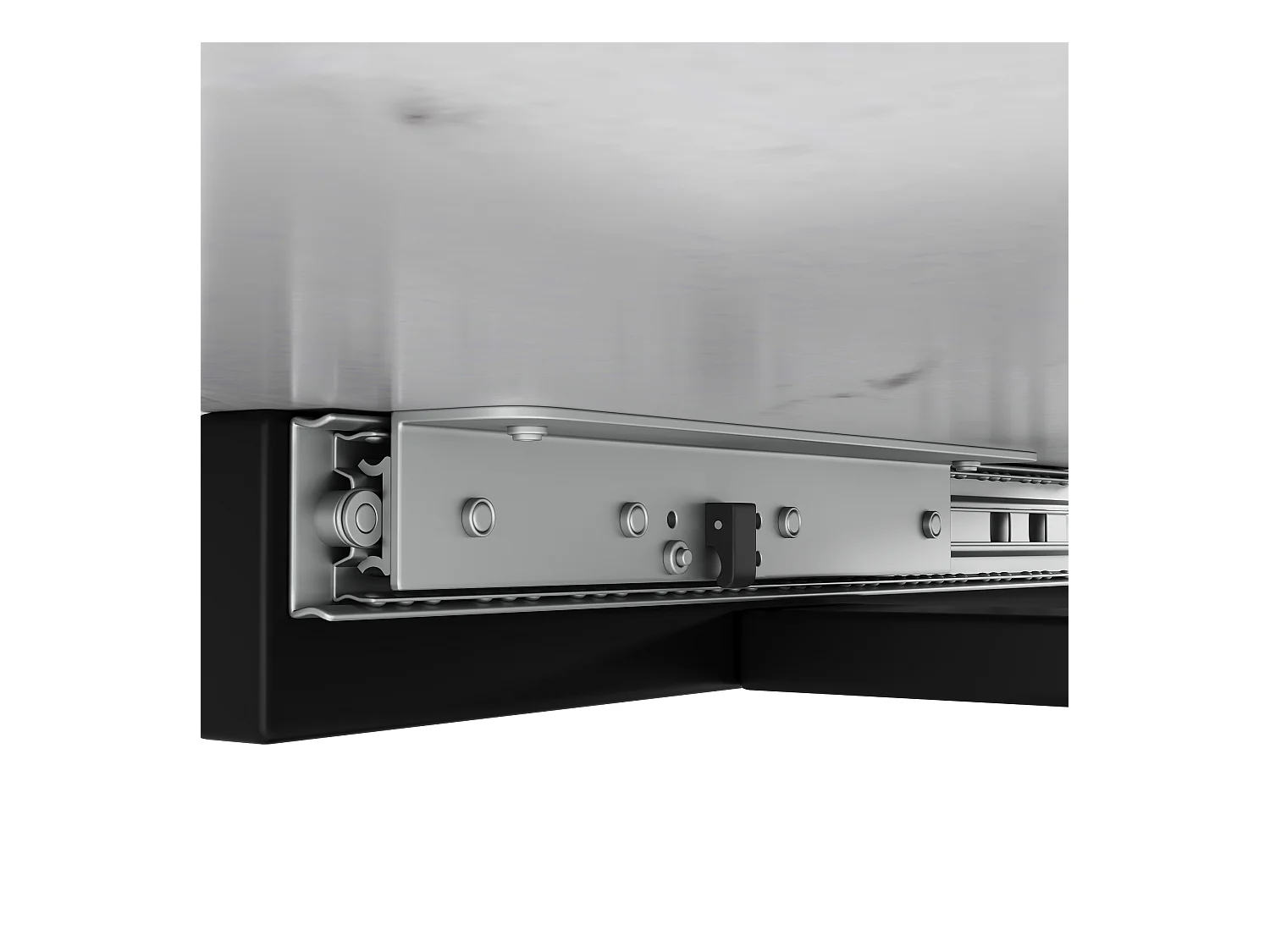 Table à manger extensible rectangle 120-160x80x75cm avec plateau en placage marbre blanc et pieds noir croisé