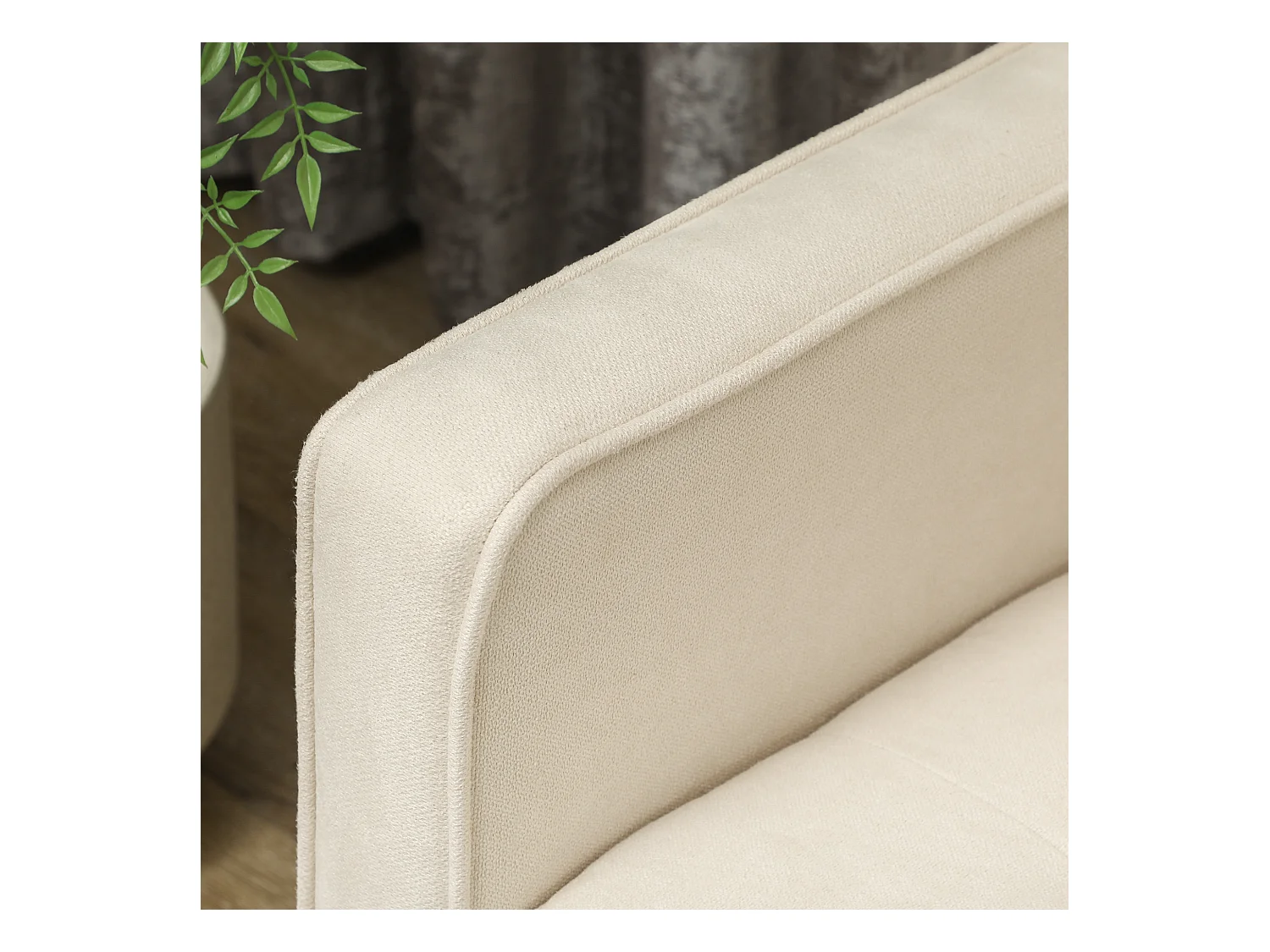 Crèmewitte 3-zits rechte bank met geïntegreerde opbergruimte en uitneembare kussens - 166,5x62x82cm