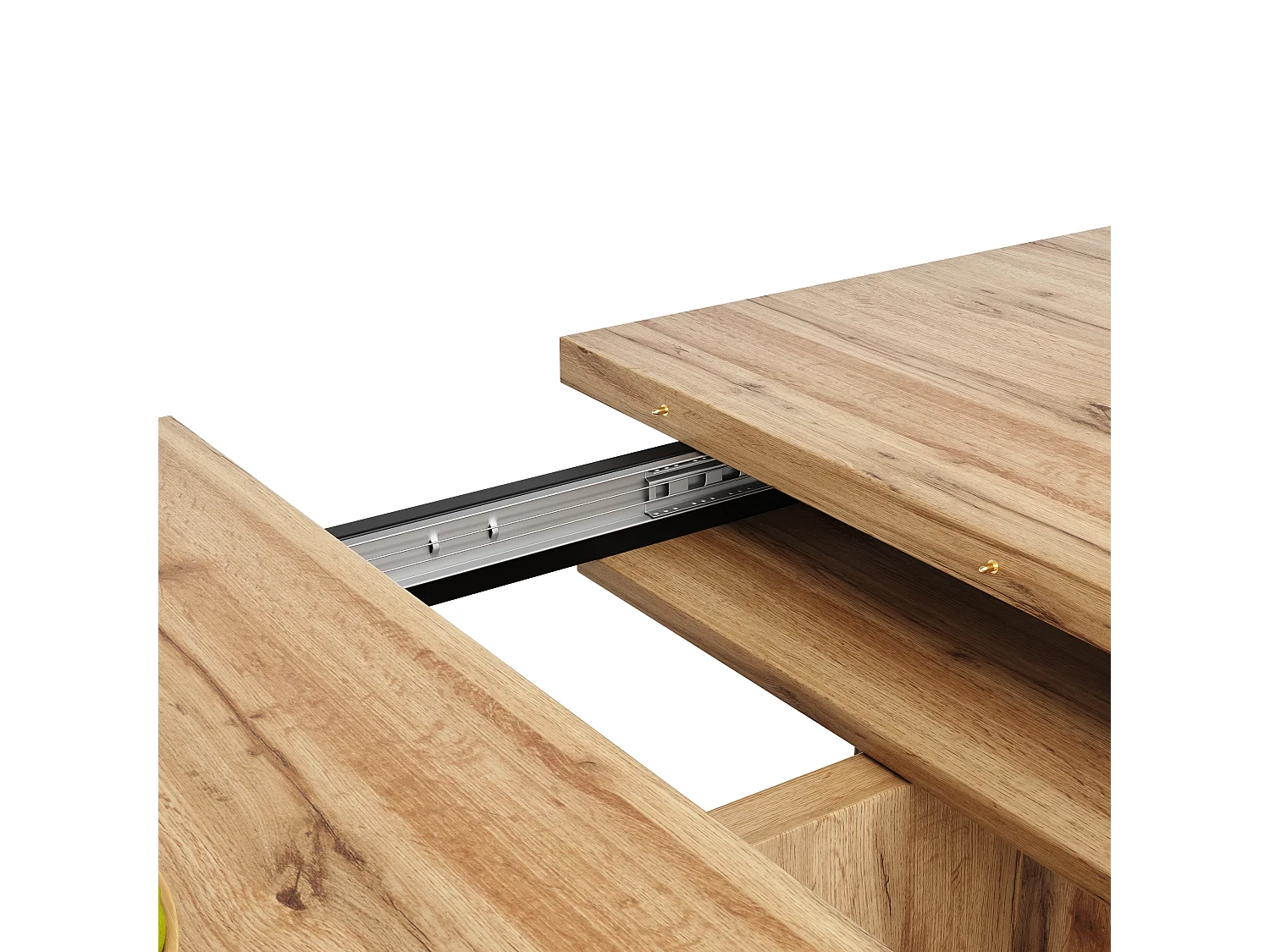 Tavolo da pranzo rettangolare allungabile 119-158,5x80x75cm in impiallacciatura effetto legno naturale chiaro e gambe incrociate