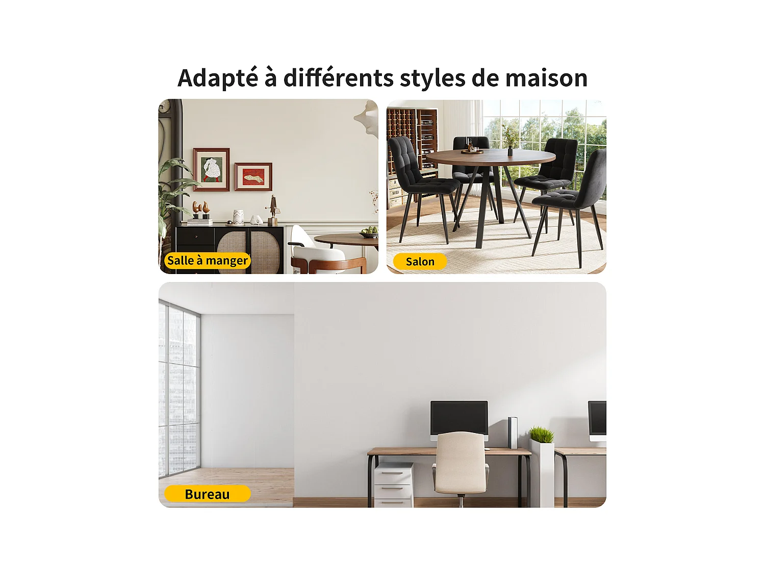 Ronde eettafel 80x80x75cm met bruin houtnerf fineer blad en zwarte metalen poten