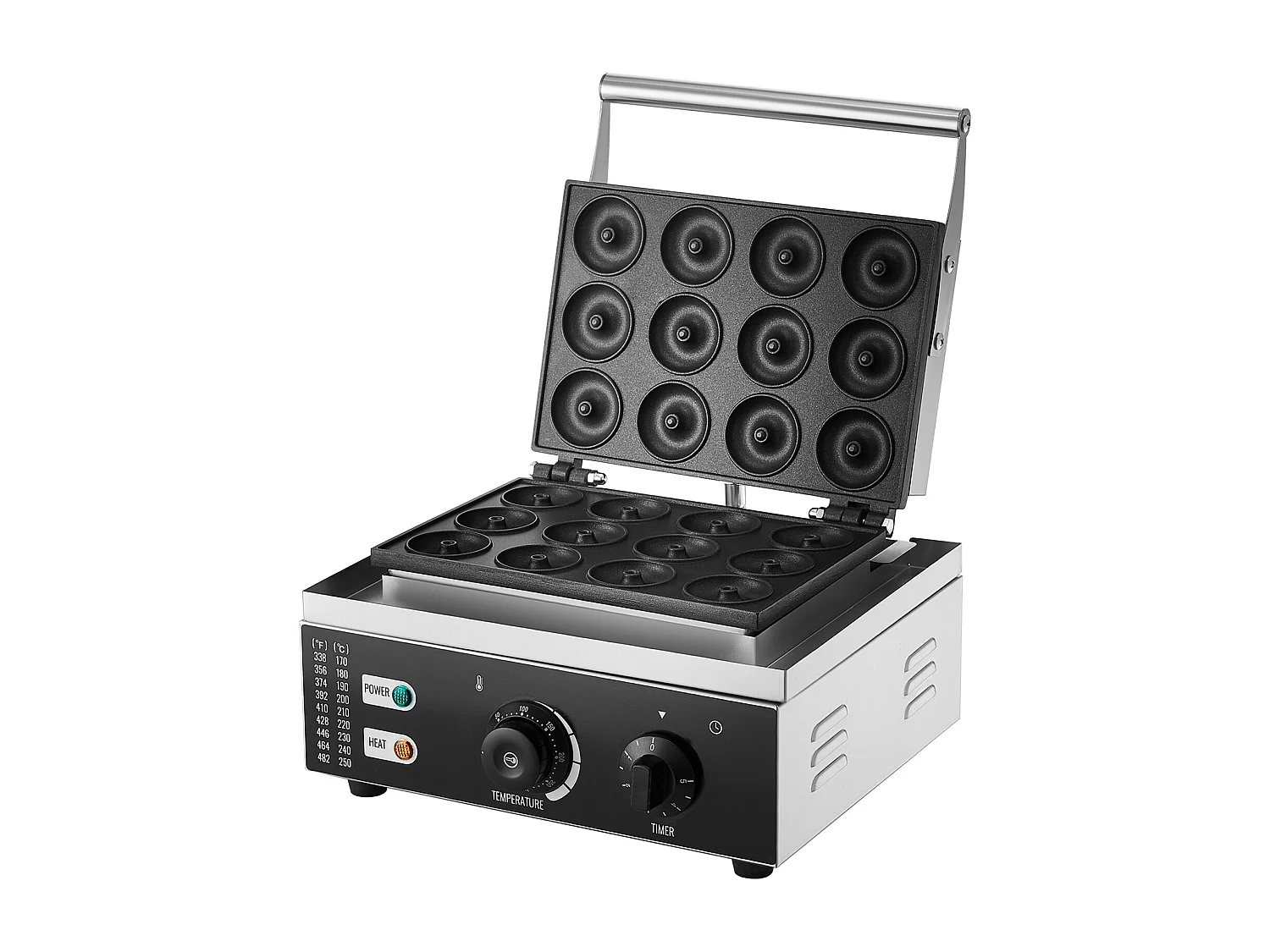 Machine à Beignets électrique SucceBuy 12 Trous, Machine à Beignets Commerciale 1550 W Antiadhésive