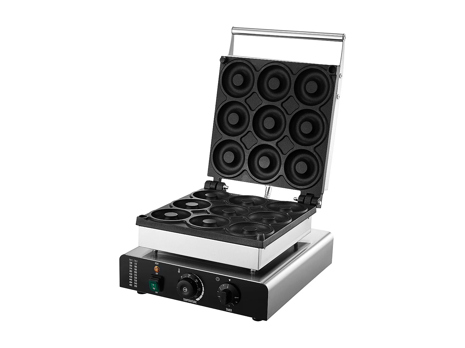 Macchina per Ciambelle Elettrica SucceBuy 9 Pezzi Macchina per Ciambelle Commerciale 2000 W Antiaderente