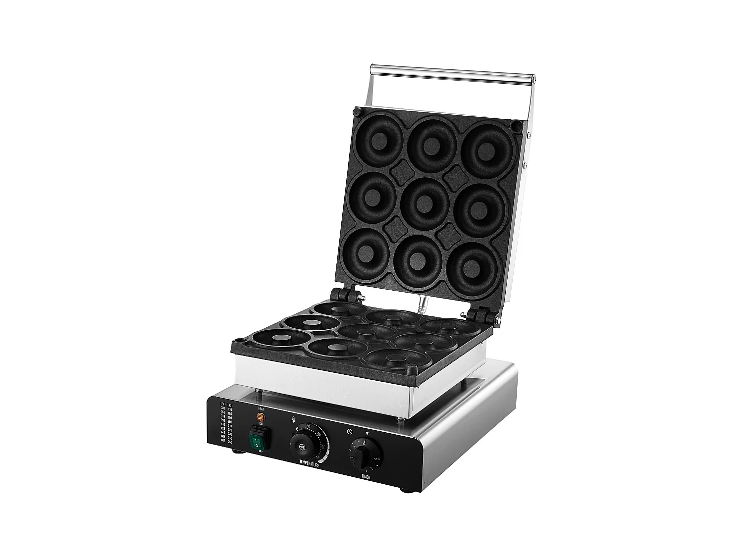 Machine à Beignets électrique SucceBuy 9pcs Machine à Beignets Commerciale 2000 W Antiadhésive