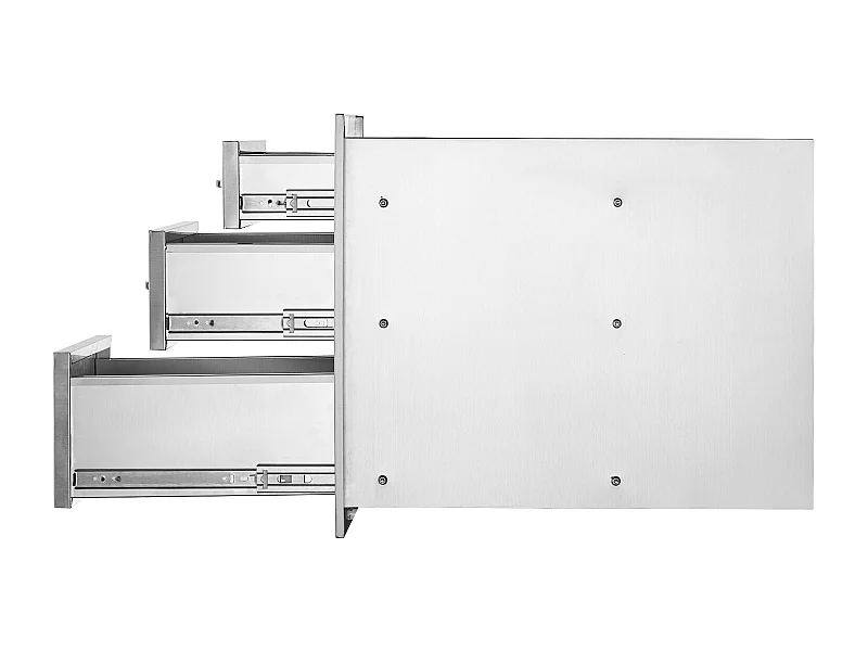 Tiroir à Triple Accès SucceBuy, Encastré Tiroir à Triple Hauteur Style Surélevé, 35,6 x 51,6 cm, Acier Inoxydable, pour Cuisiner à l'Extérieur Faire