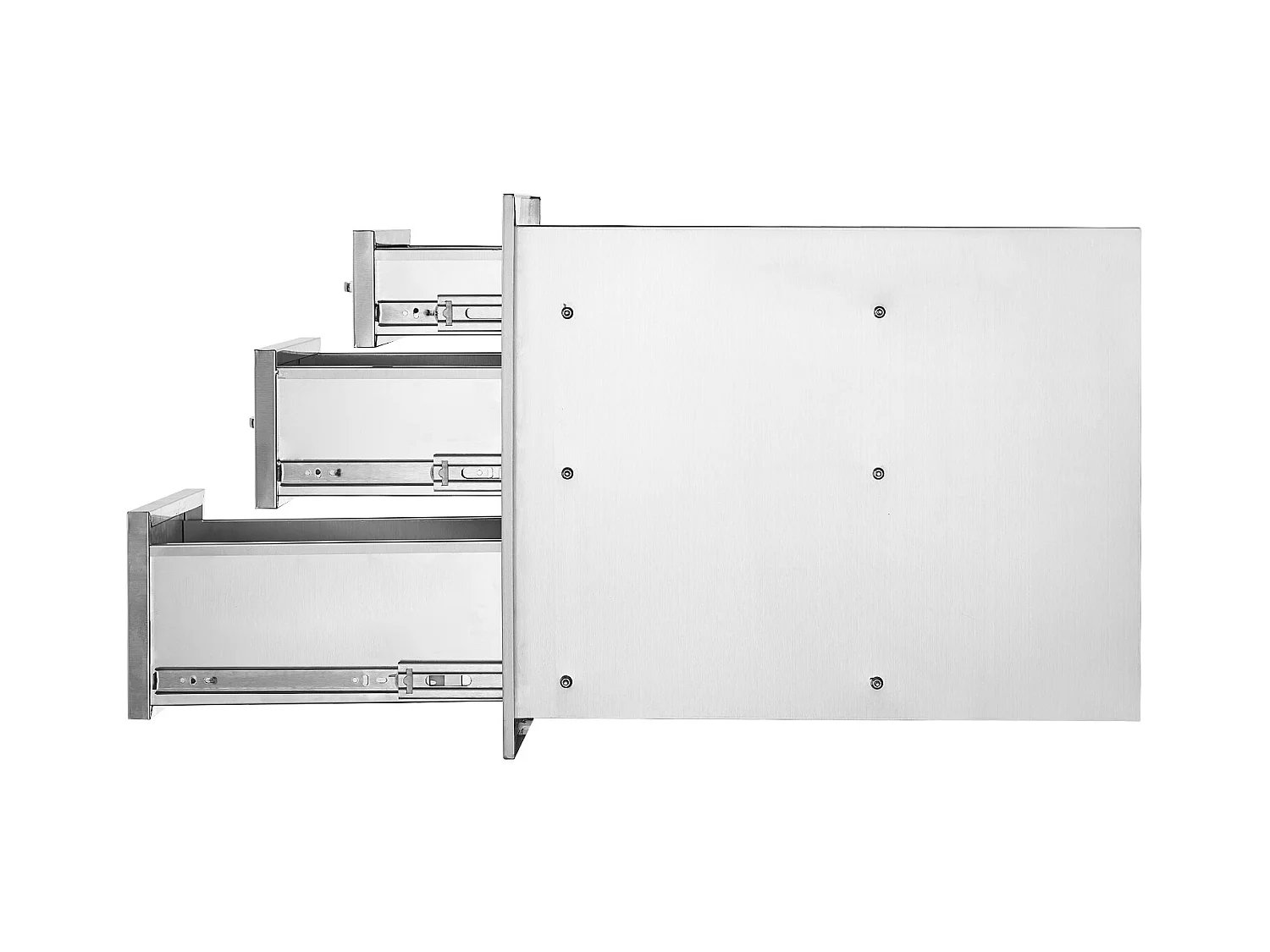 Tiroir à Triple Accès SucceBuy, Encastré Tiroir à Triple Hauteur Style Surélevé, 35,6 x 51,6 cm, Acier Inoxydable, pour Cuisiner à l'Extérieur Faire