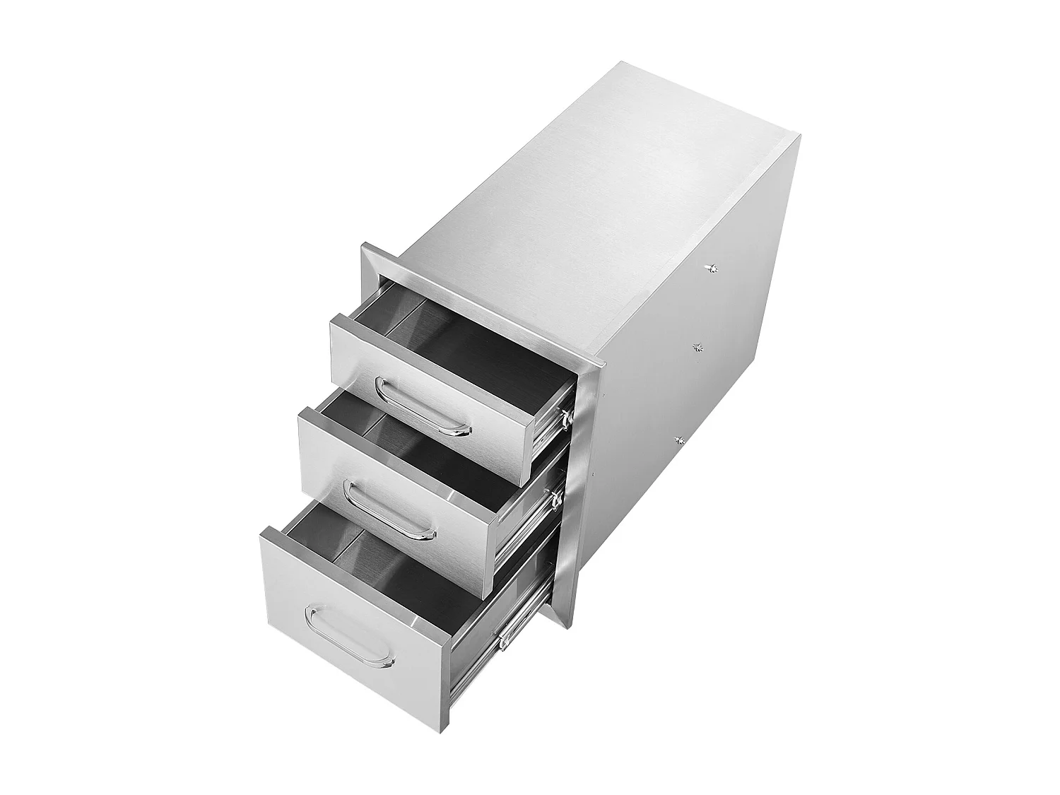 Tiroir à Triple Accès SucceBuy, Encastré Tiroir à Triple Hauteur Style Surélevé, 35,6 x 51,6 cm, Acier Inoxydable, pour Cuisiner à l'Extérieur Faire