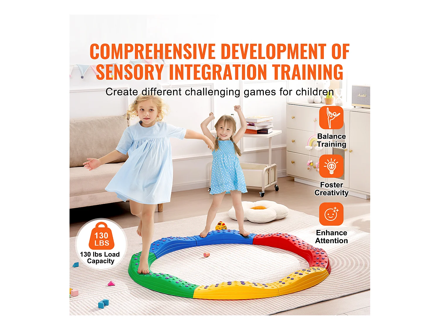 Poutre d'Équilibre SucceBuy Poutres d'Équilibre pour Enfants 8 Pièces, Planches d'Équilibre de Gymnastique