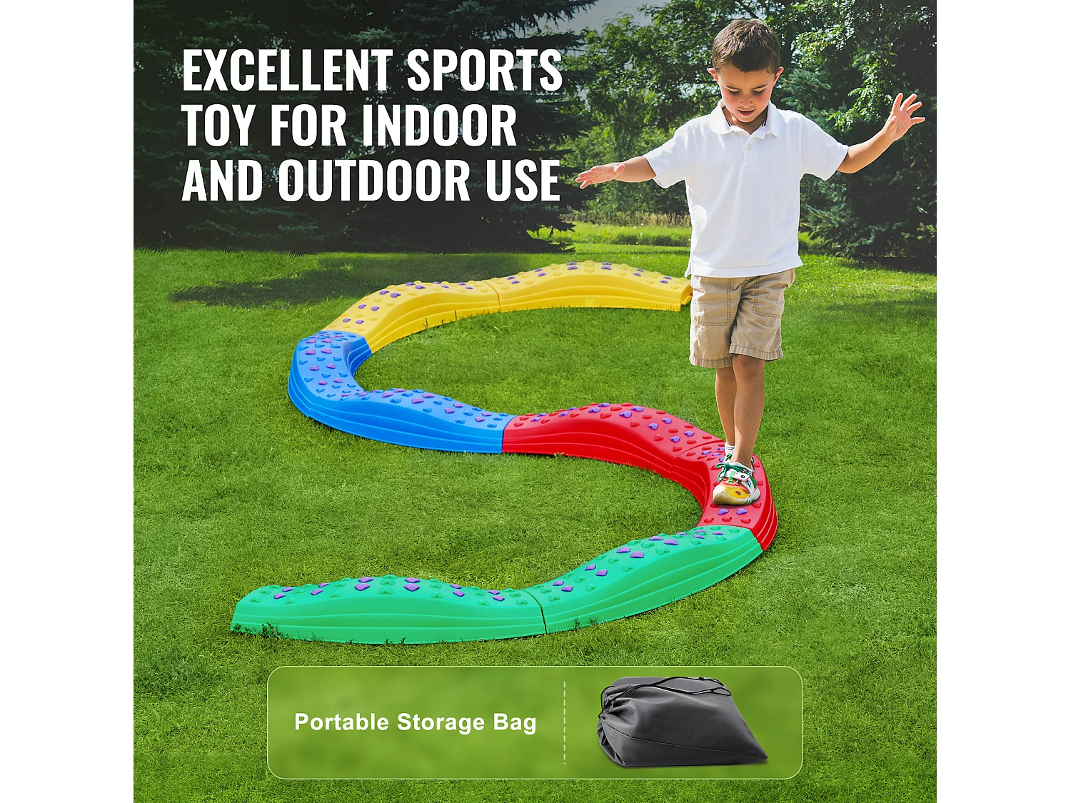 Poutre d'Équilibre SucceBuy Poutres d'Équilibre pour Enfants 8 Pièces, Planches d'Équilibre de Gymnastique