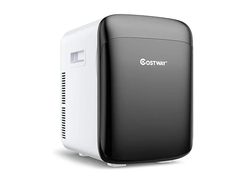 Minikoelkast 15L Minikoelkast 2 in 1 Koel- en verwarmingsfunctie, Temperatuur -3℃~50℃, Draagbare minikoelkast 76KWh/jaar voor thuis/auto (zwart) [Energieklasse E]