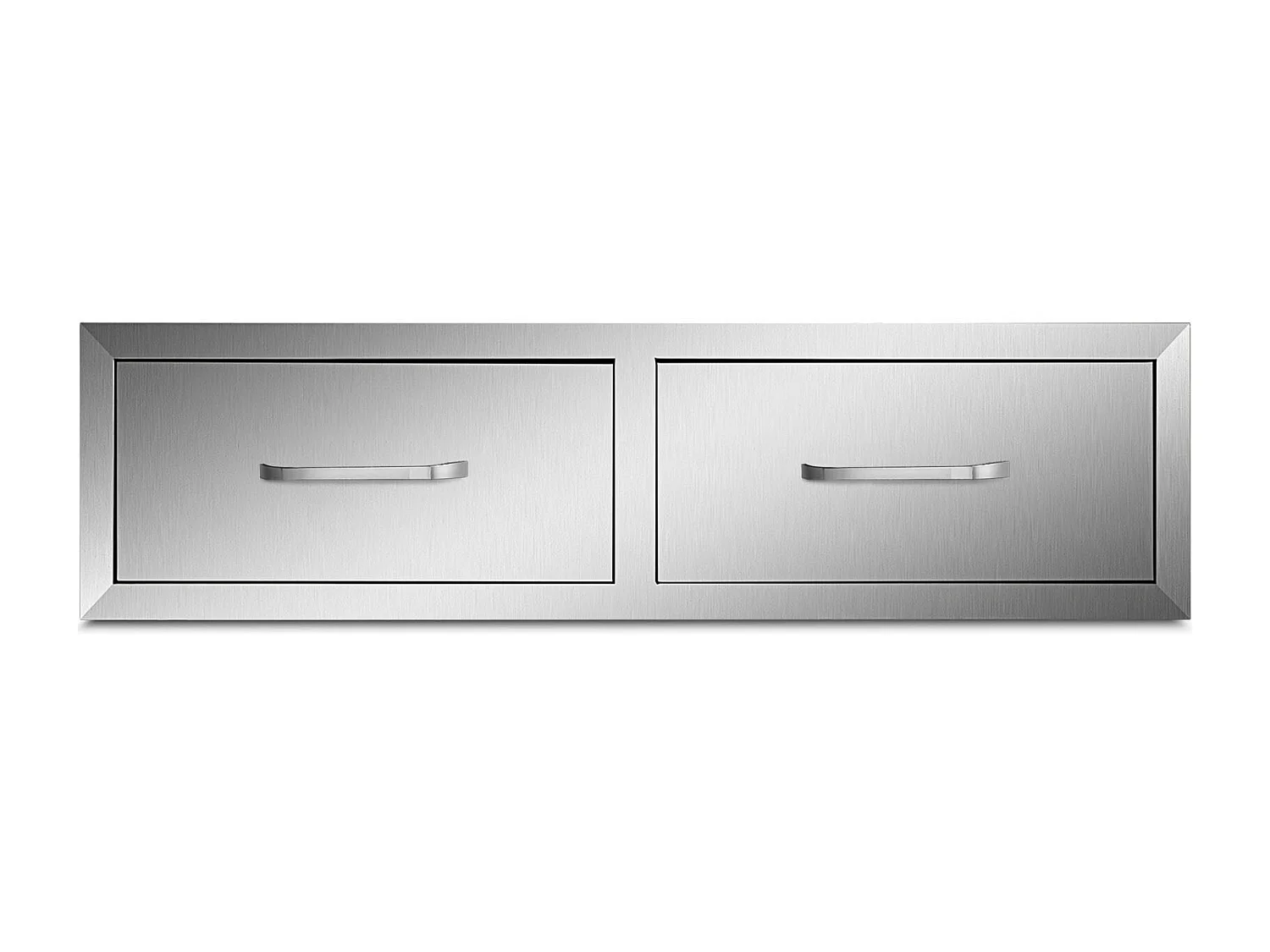 Tiroir à Double Accès SucceBuy, Double Espaces de Rangement en Acier Inoxydable, 76 x 51 x 25 cm, pour Cuisiner à l'Extérieur Faire, Barbecue Ranger